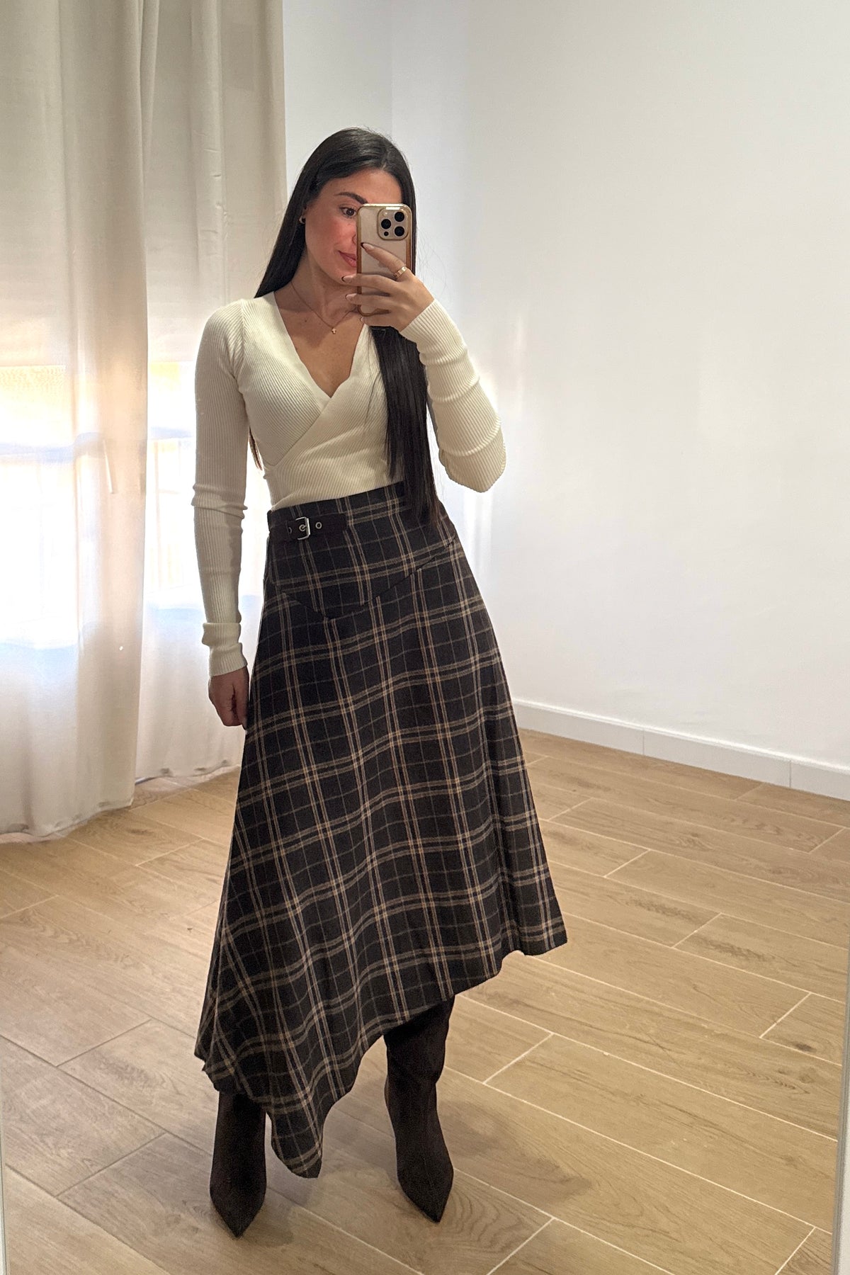Falda cuadros con hebilla