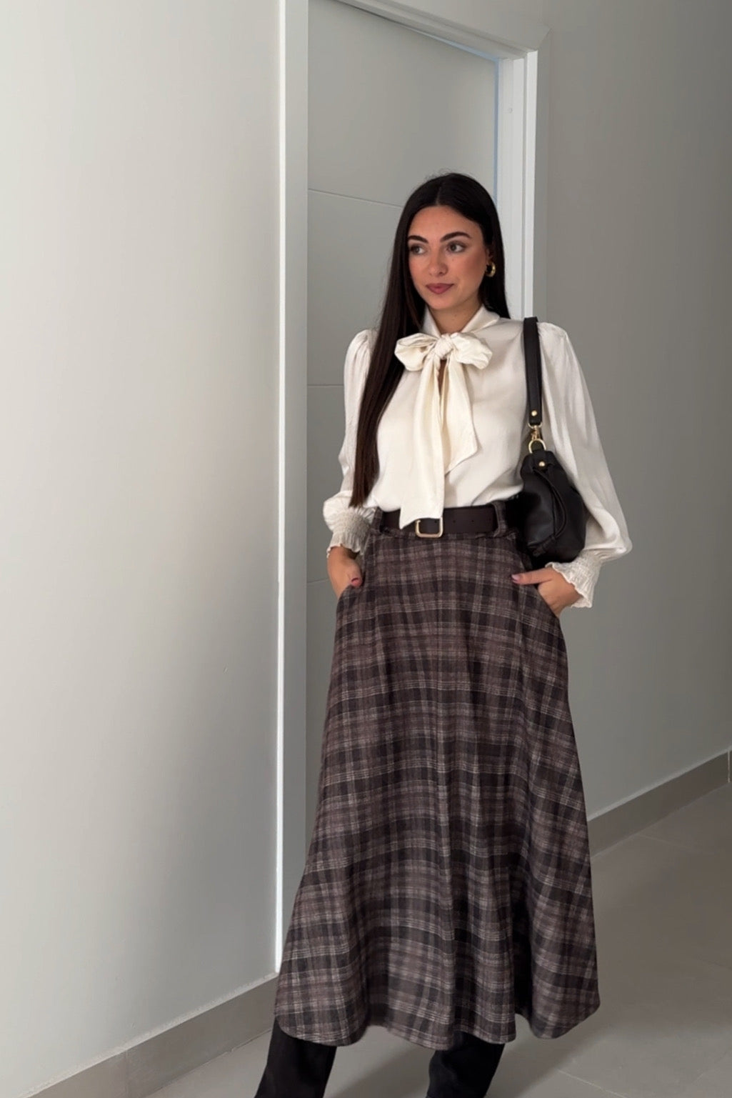 Falda Cuadros Bolsillo