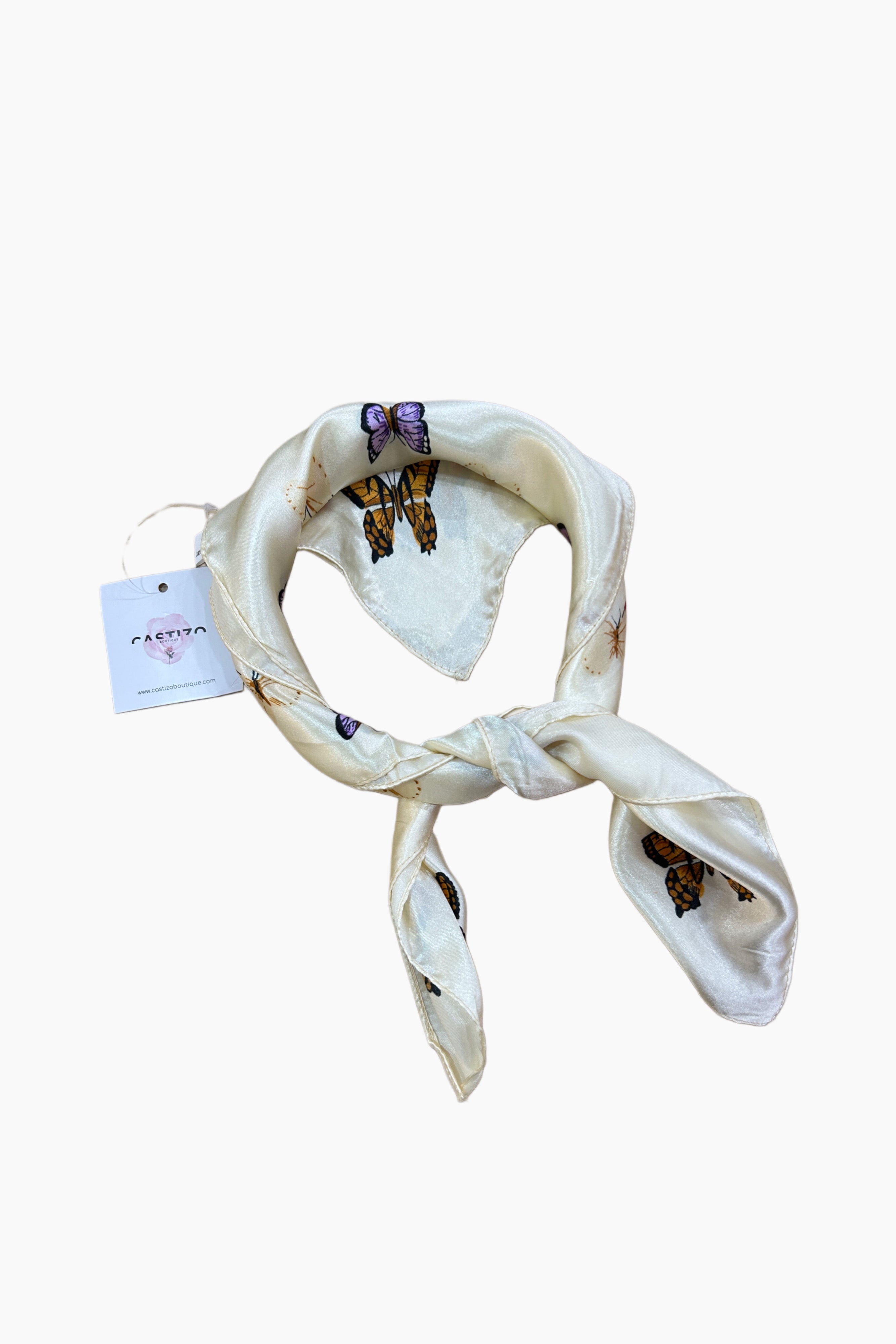 Pañuelo mariposa beige 60