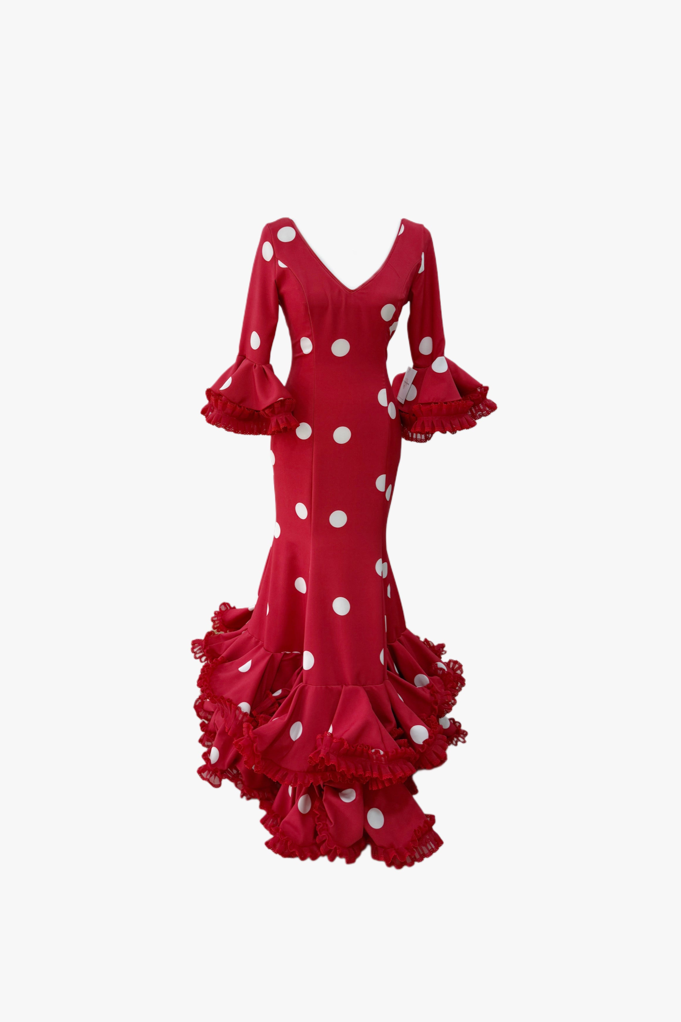 Traje Triana rojo y blanco