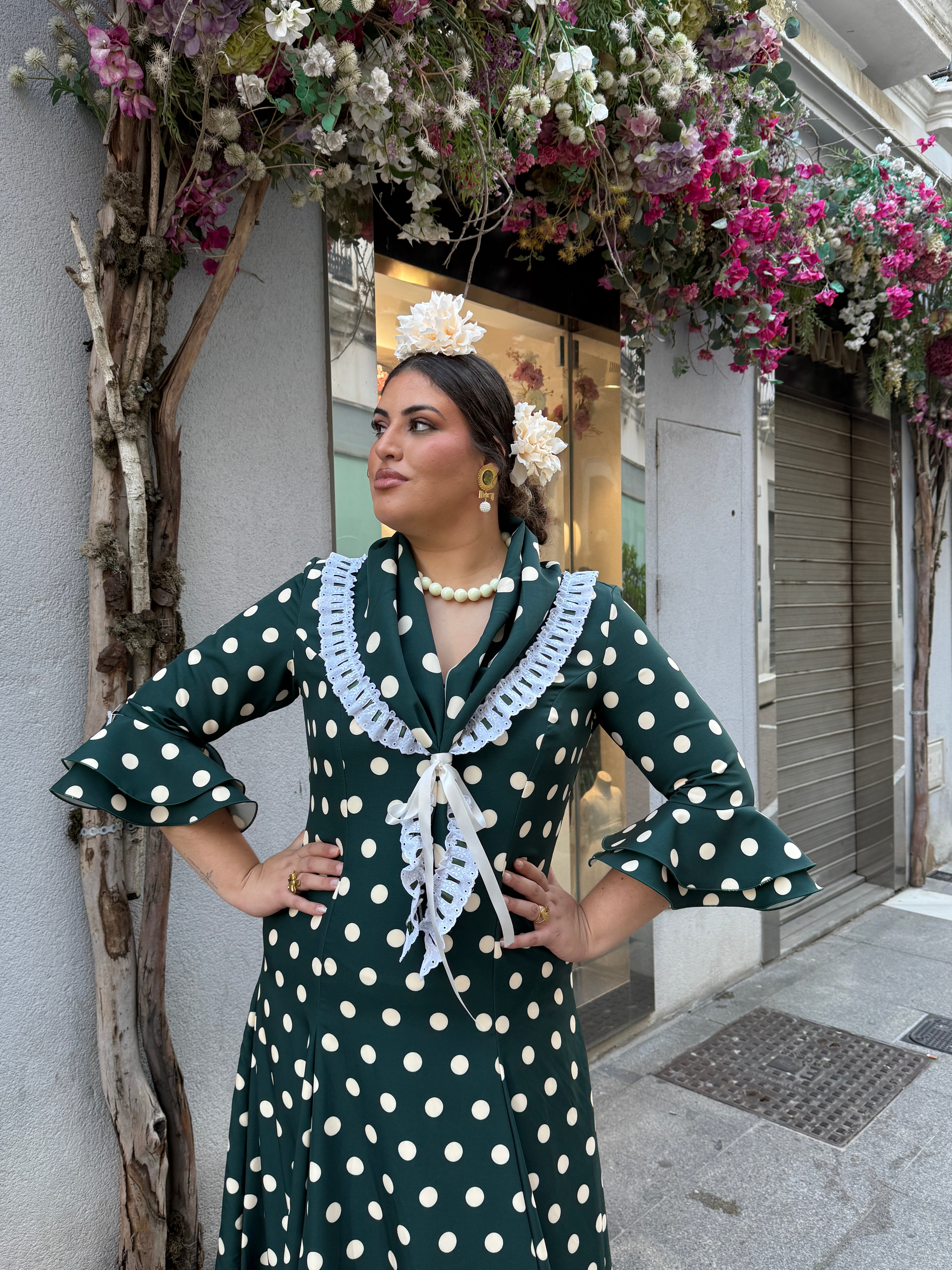 Bata jazmín verde botella | Curvy