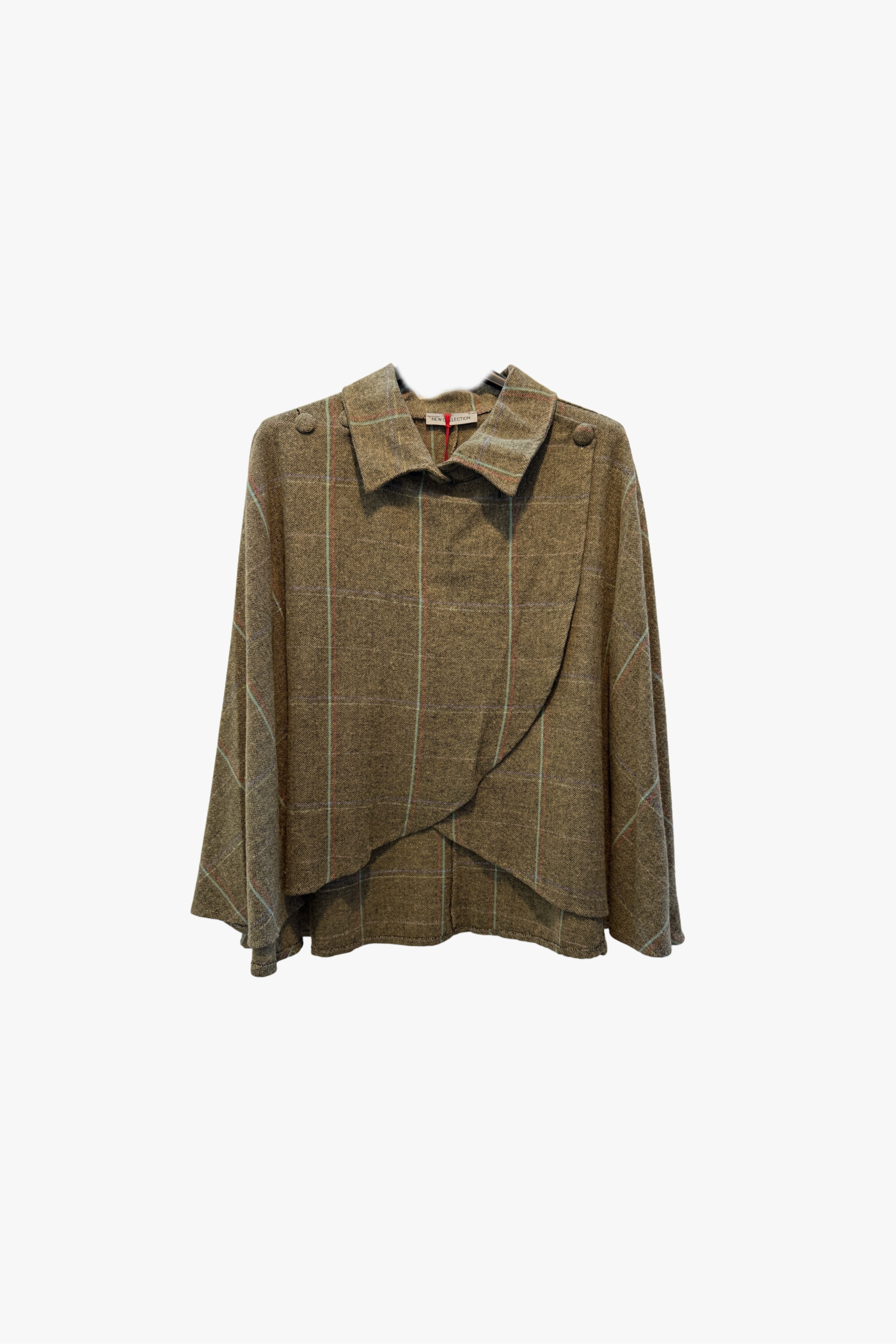 Capa abotonada de cuadros