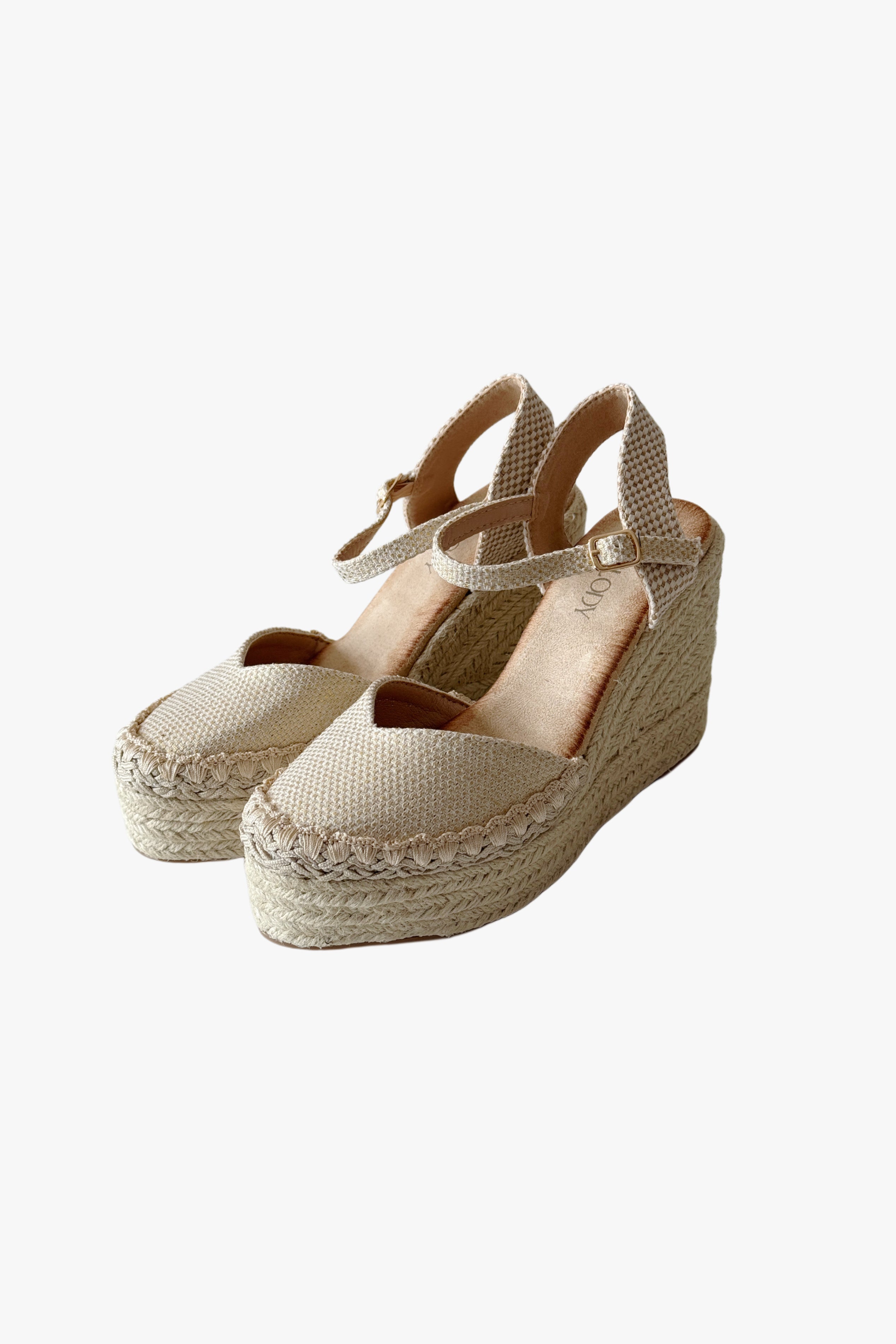 Cuñas esparto plataforma costura