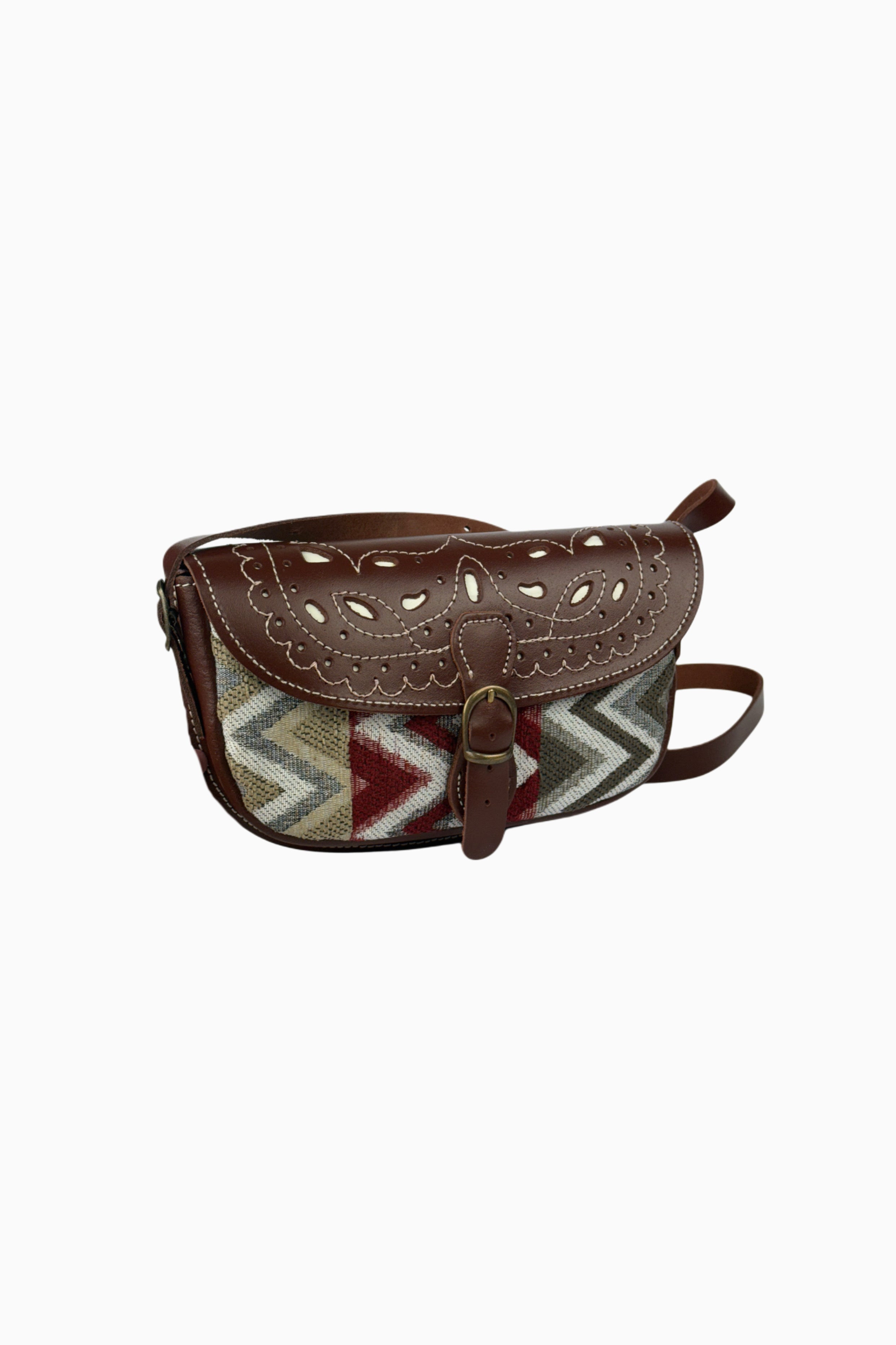 Bolso/Riñonera Étnico Verdoso café
