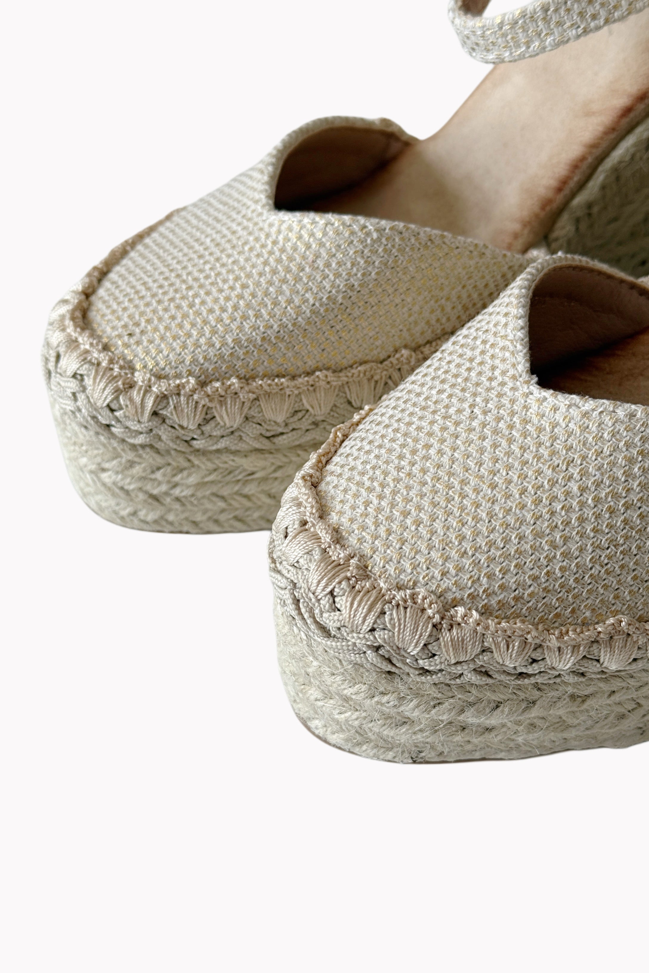 Cuñas esparto plataforma costura