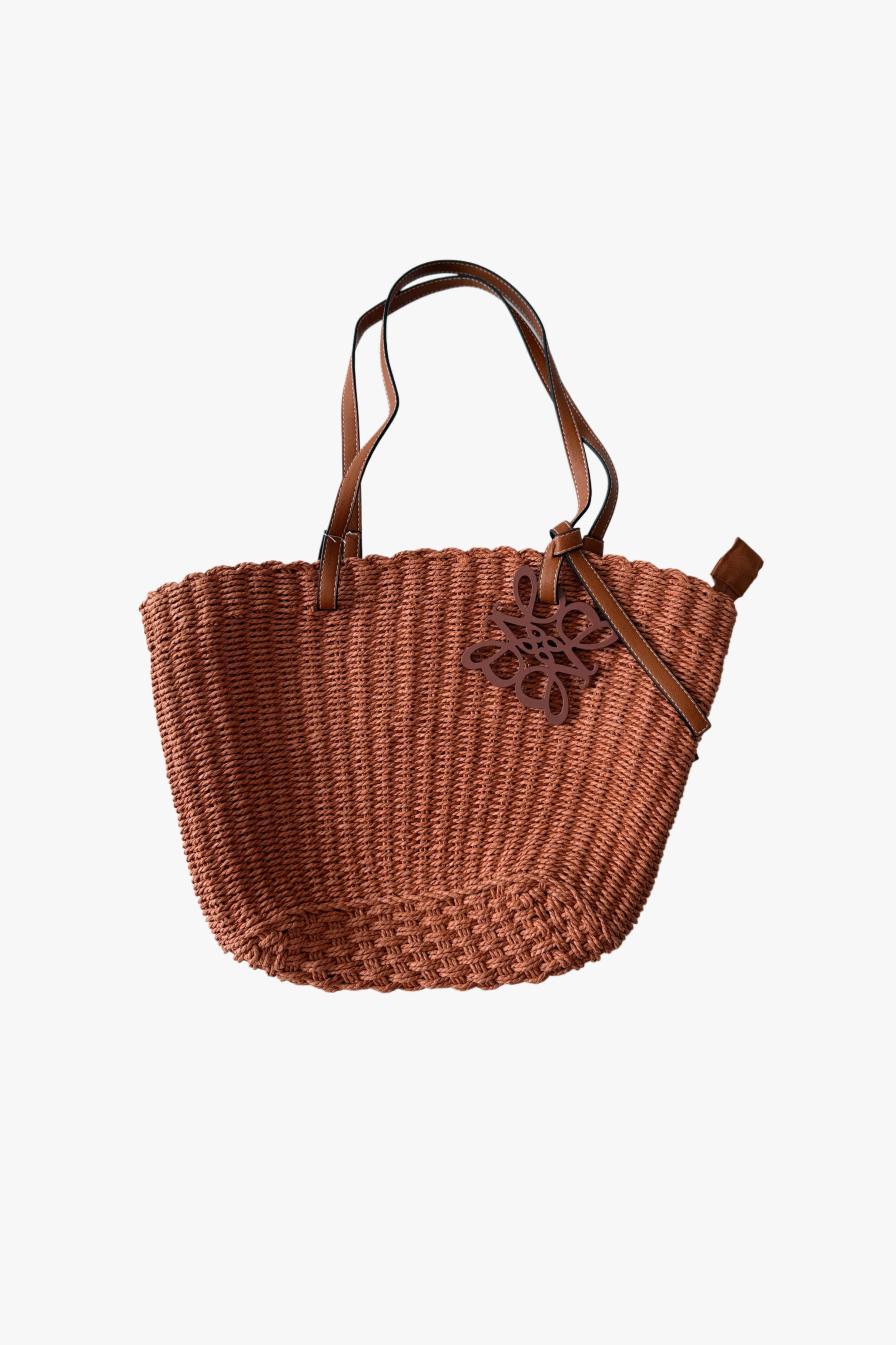 Bolso shopper rafia cazuela