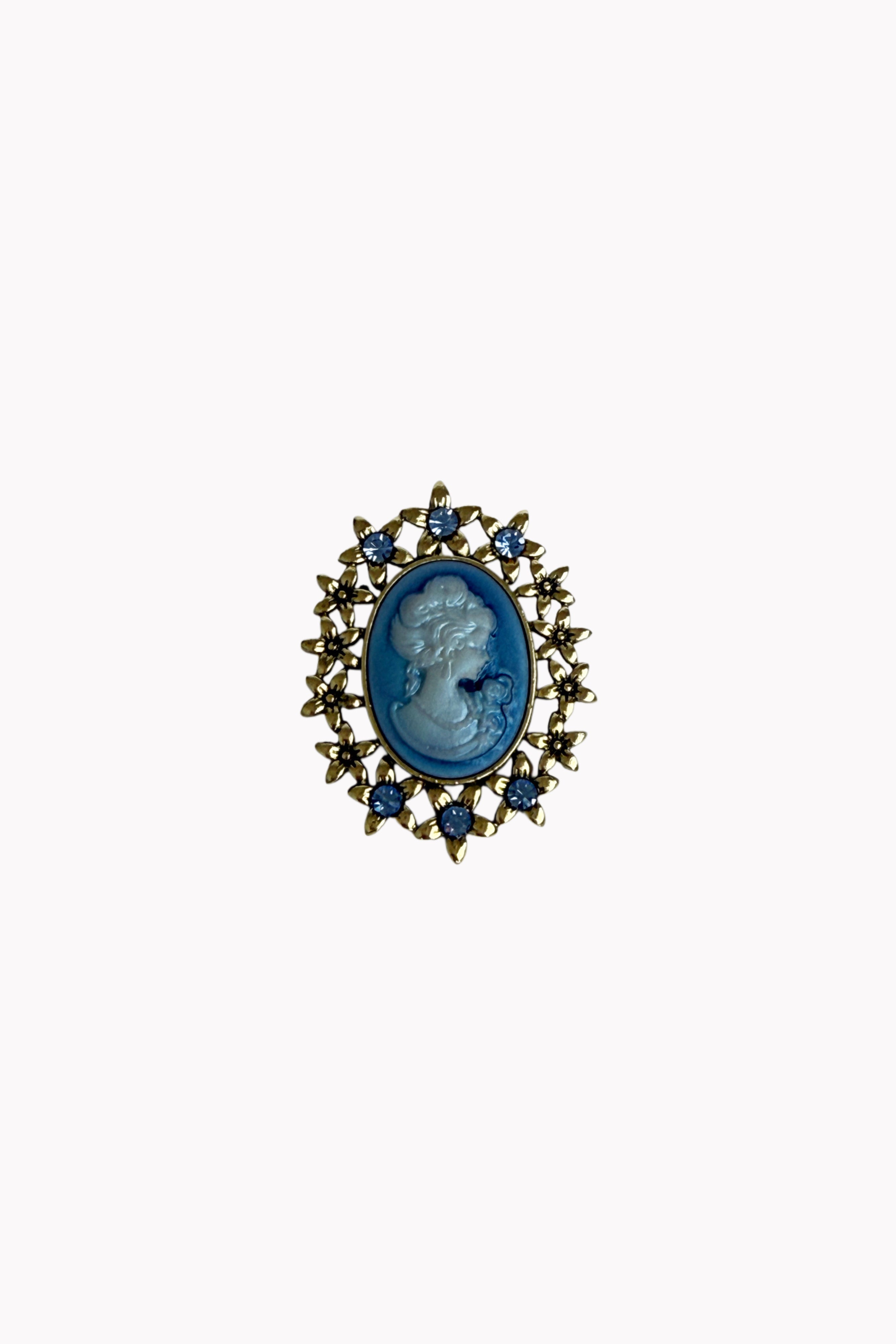Broche camafeo azul