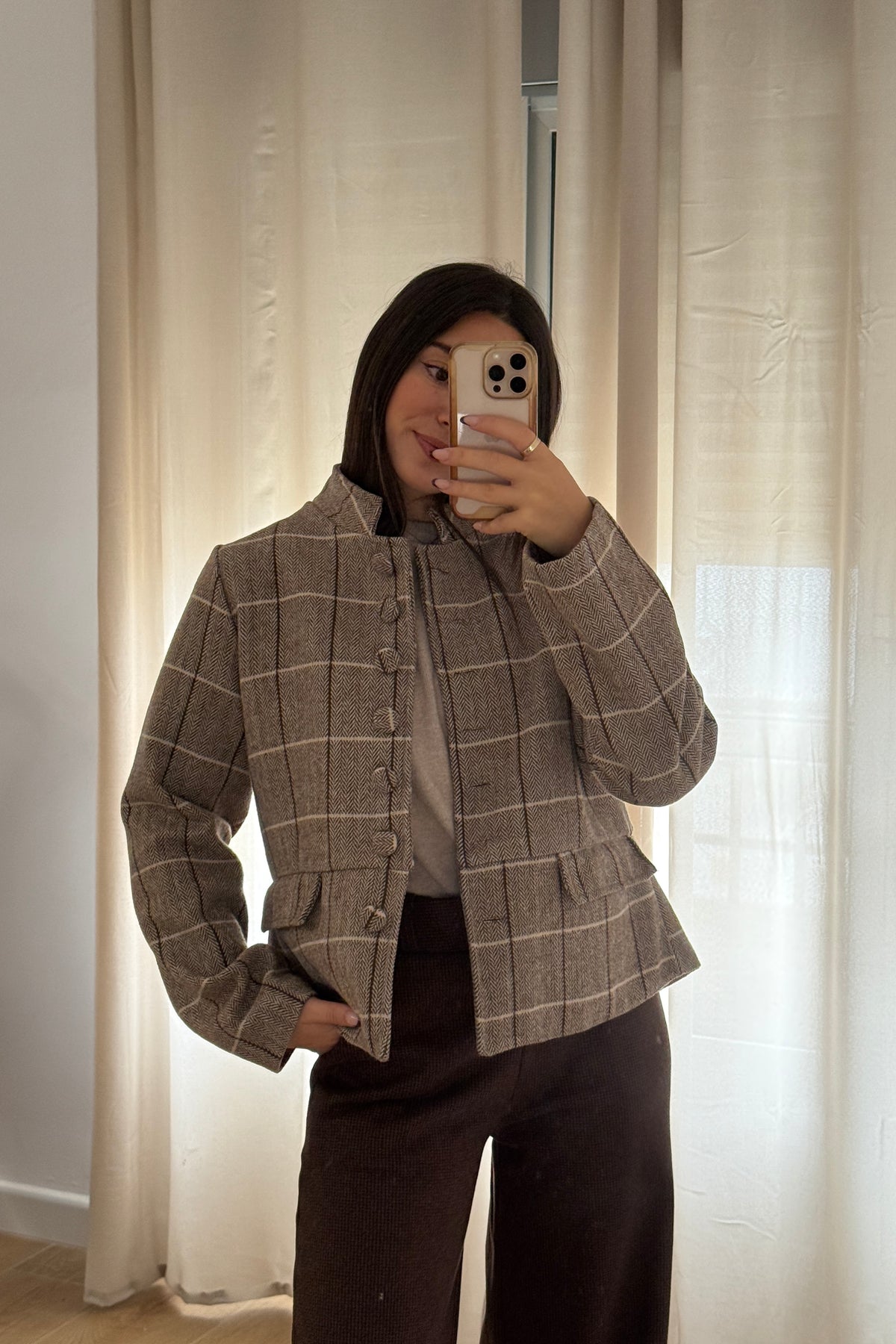 Chaqueta Espiga y Cuadros