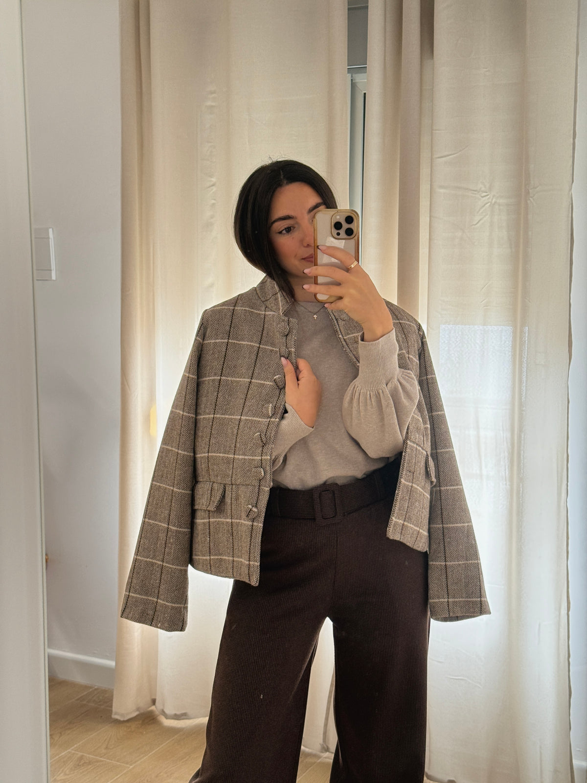 Chaqueta Espiga y Cuadros