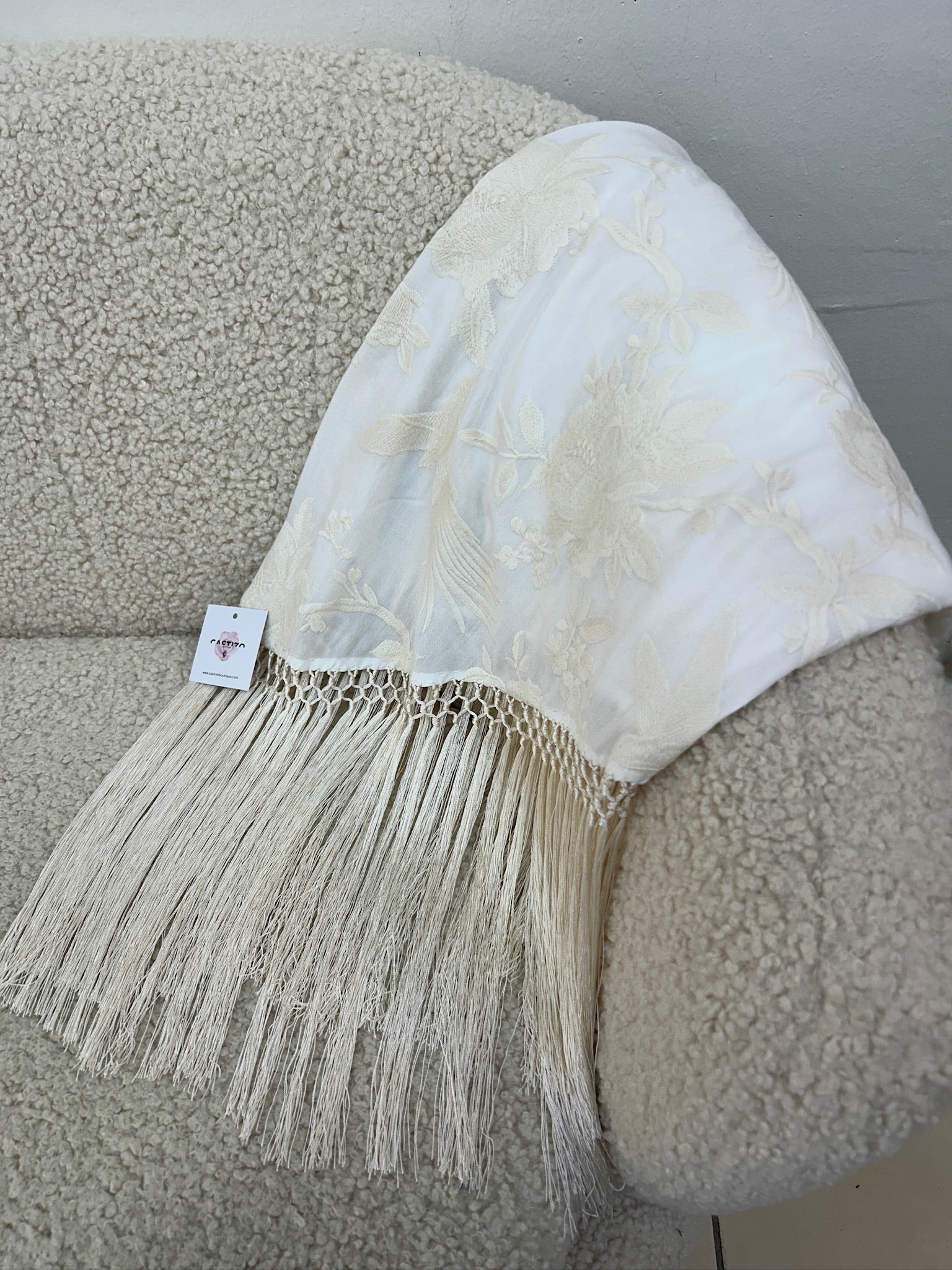 Mantoncillo marfil monocolor