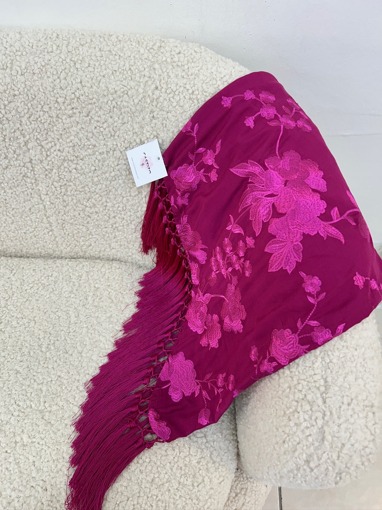 Mantoncillo buganvilla monocolor metalizado