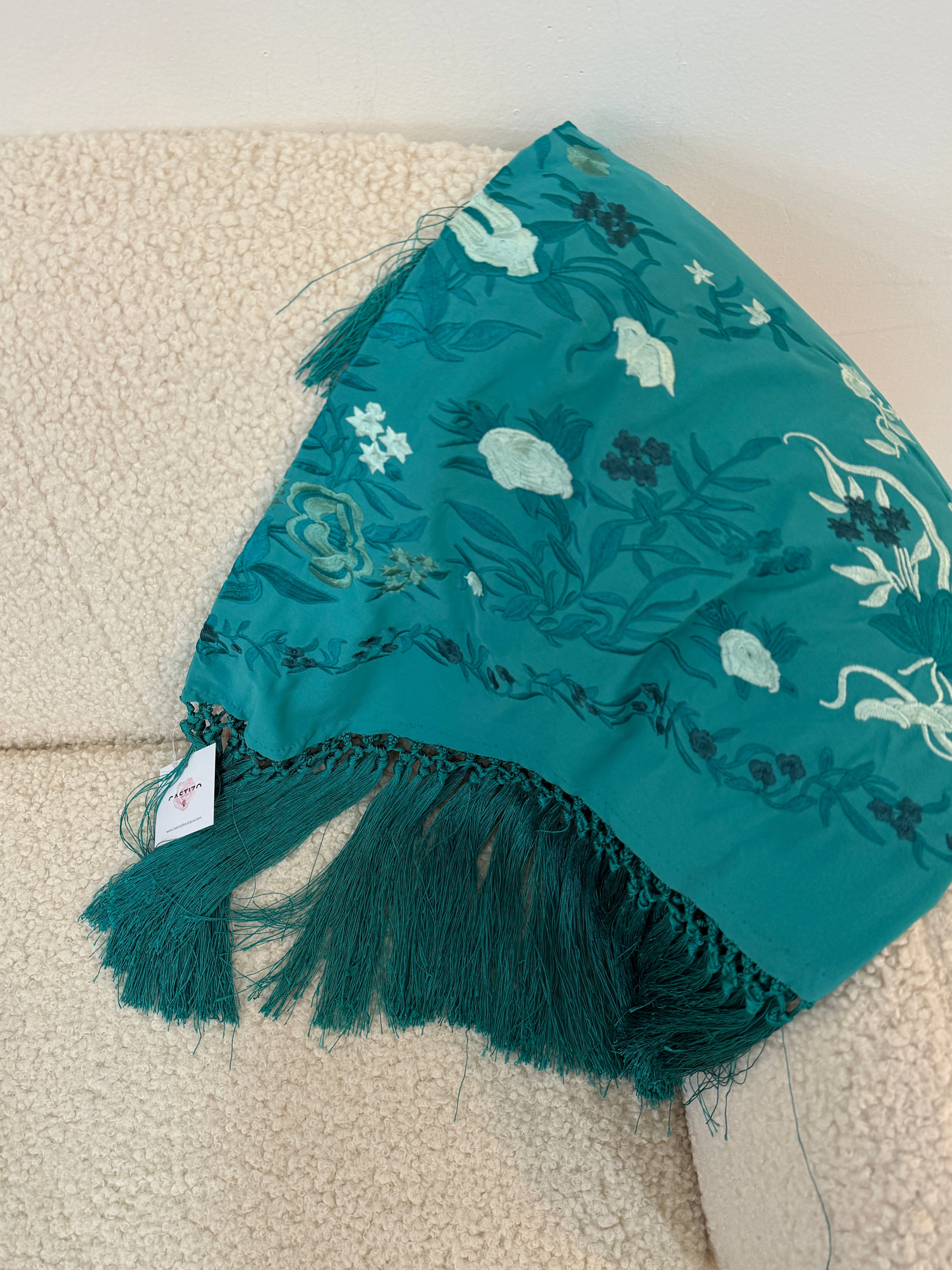 Mantoncillo vintage turquesa