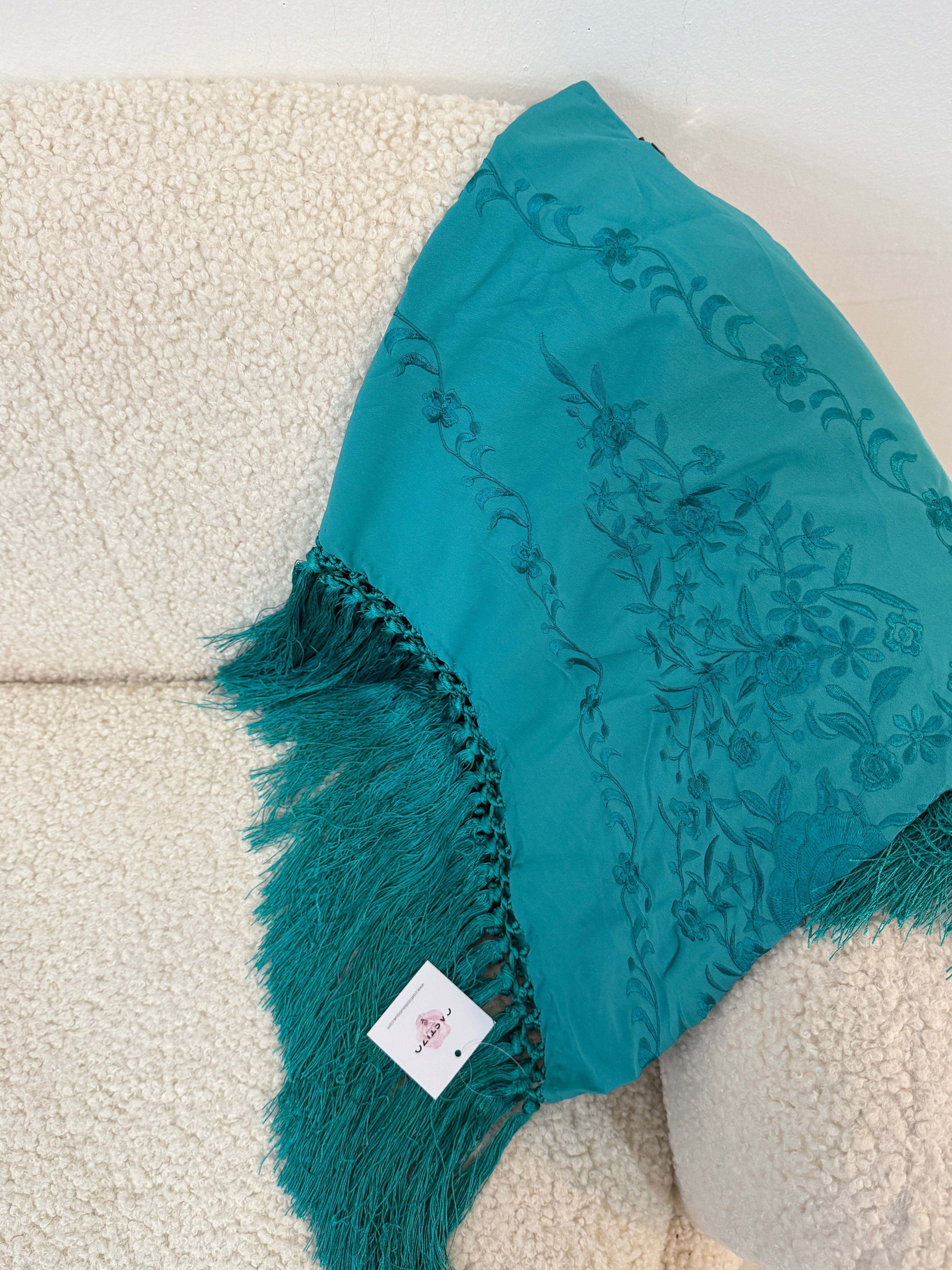 Mantoncillo Rocío monocolor turquesa