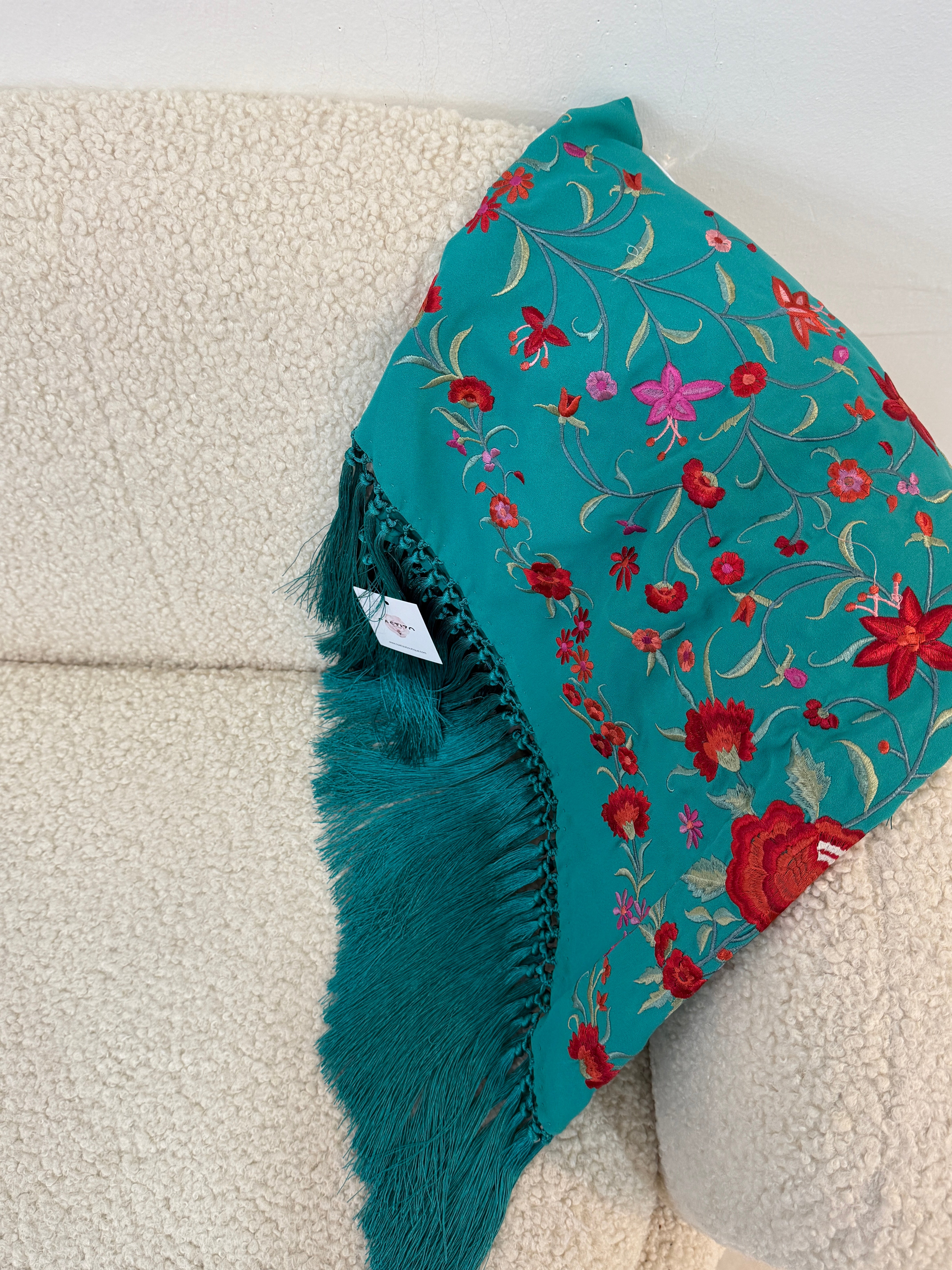 Mantoncillo turquesa clavel