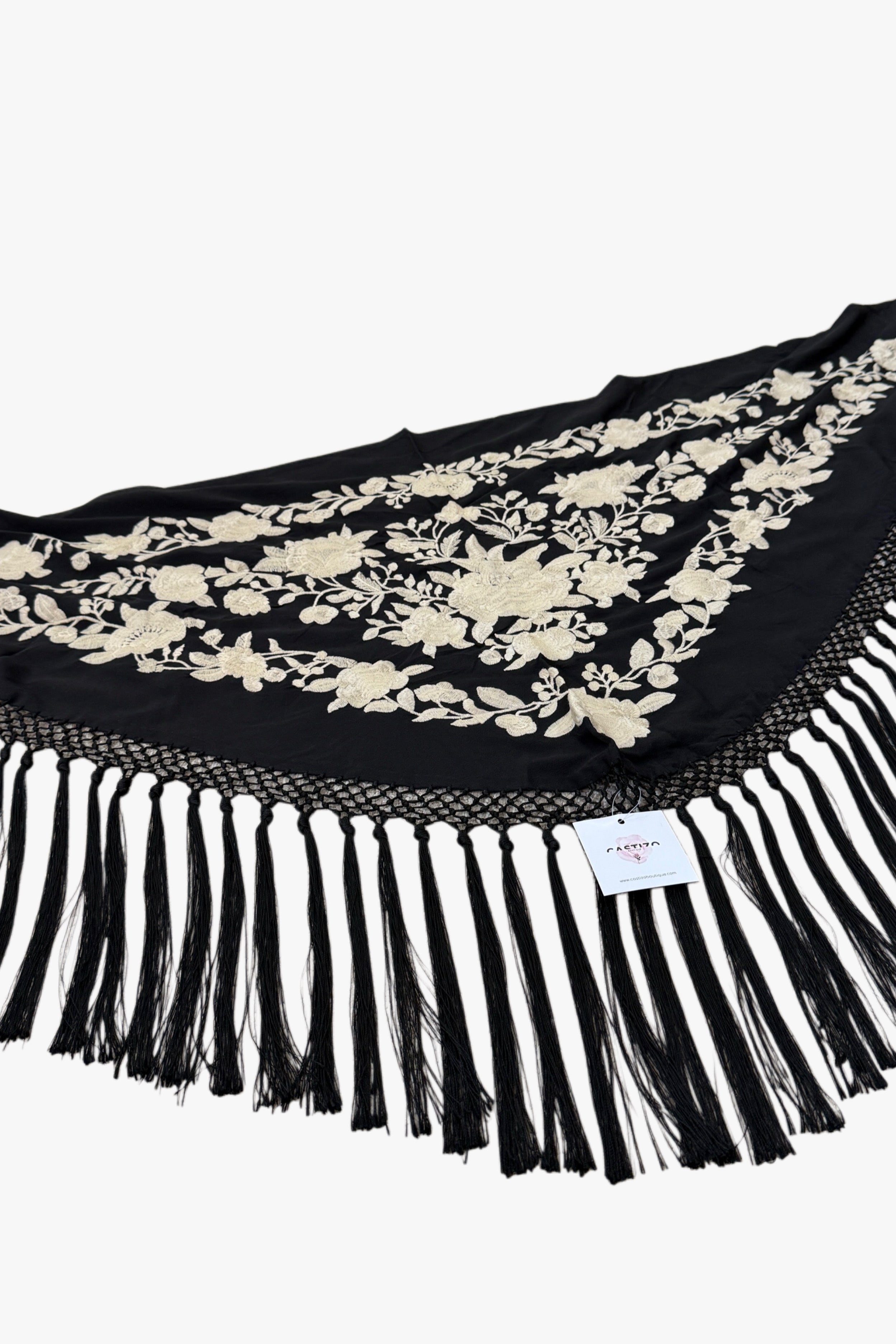 Mantón Negro | Crema