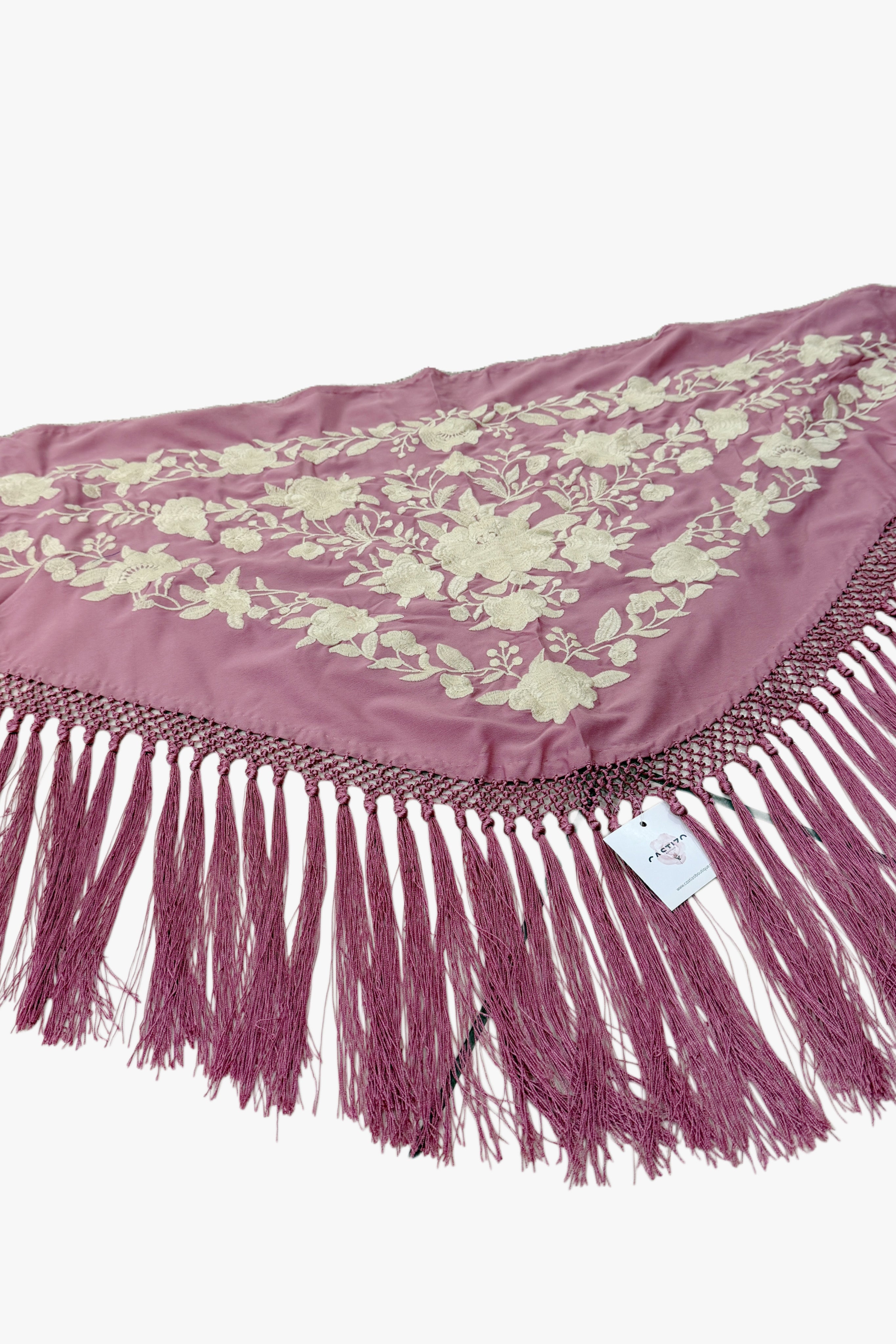 Mantón Rosa Empolvado | Crema
