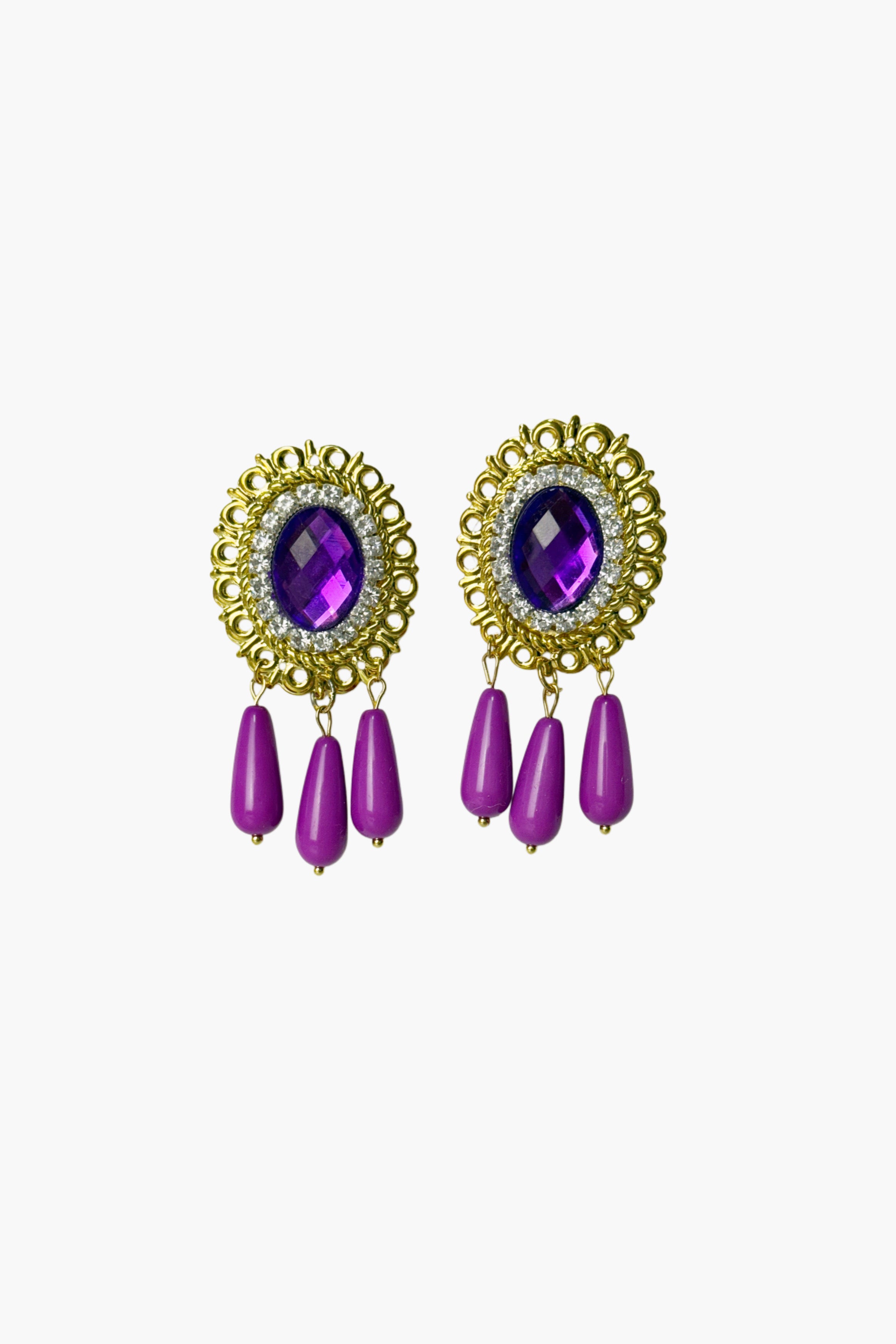 Pendientes lagrimitas berenjena