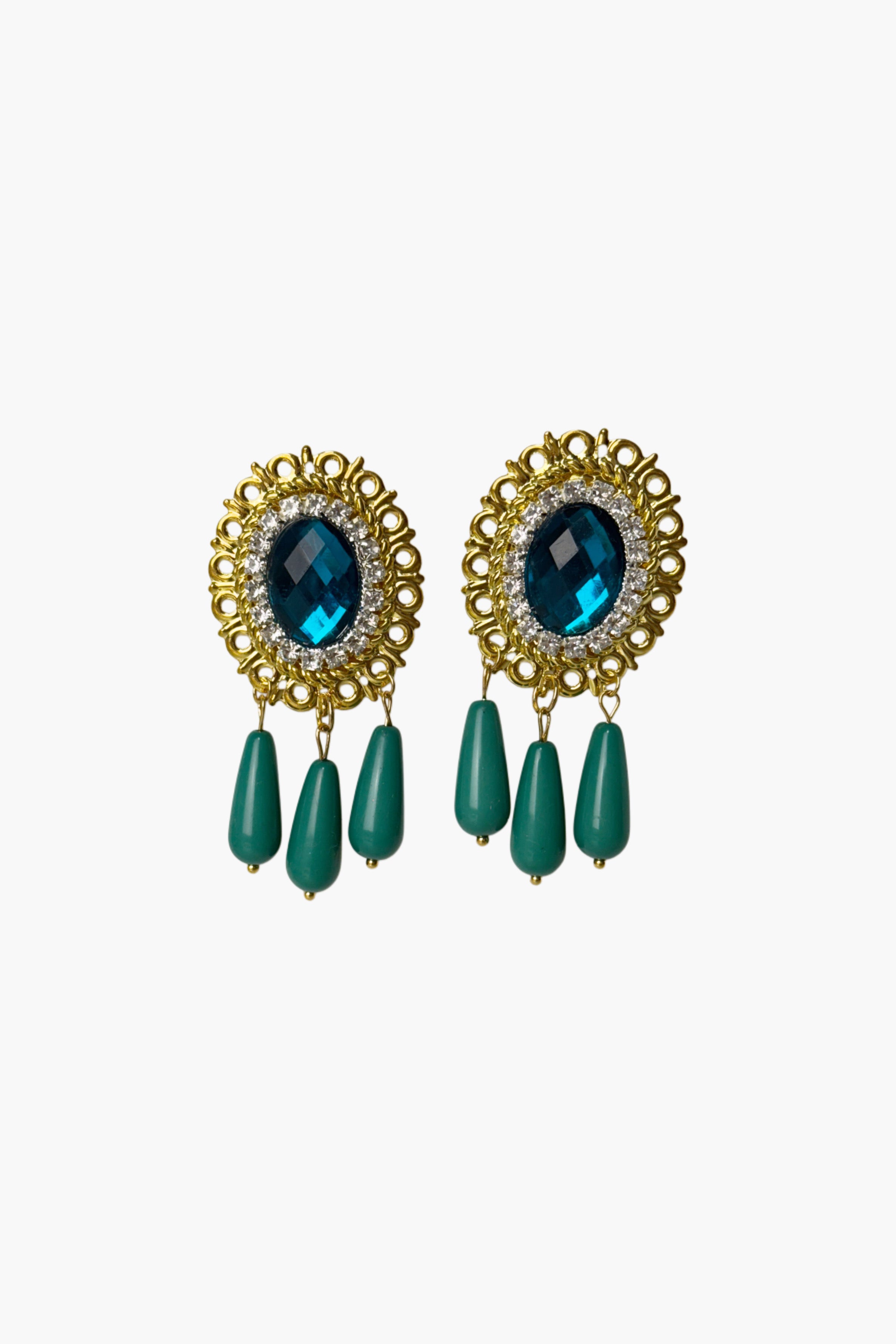 Pendientes lagrimitas azuladas