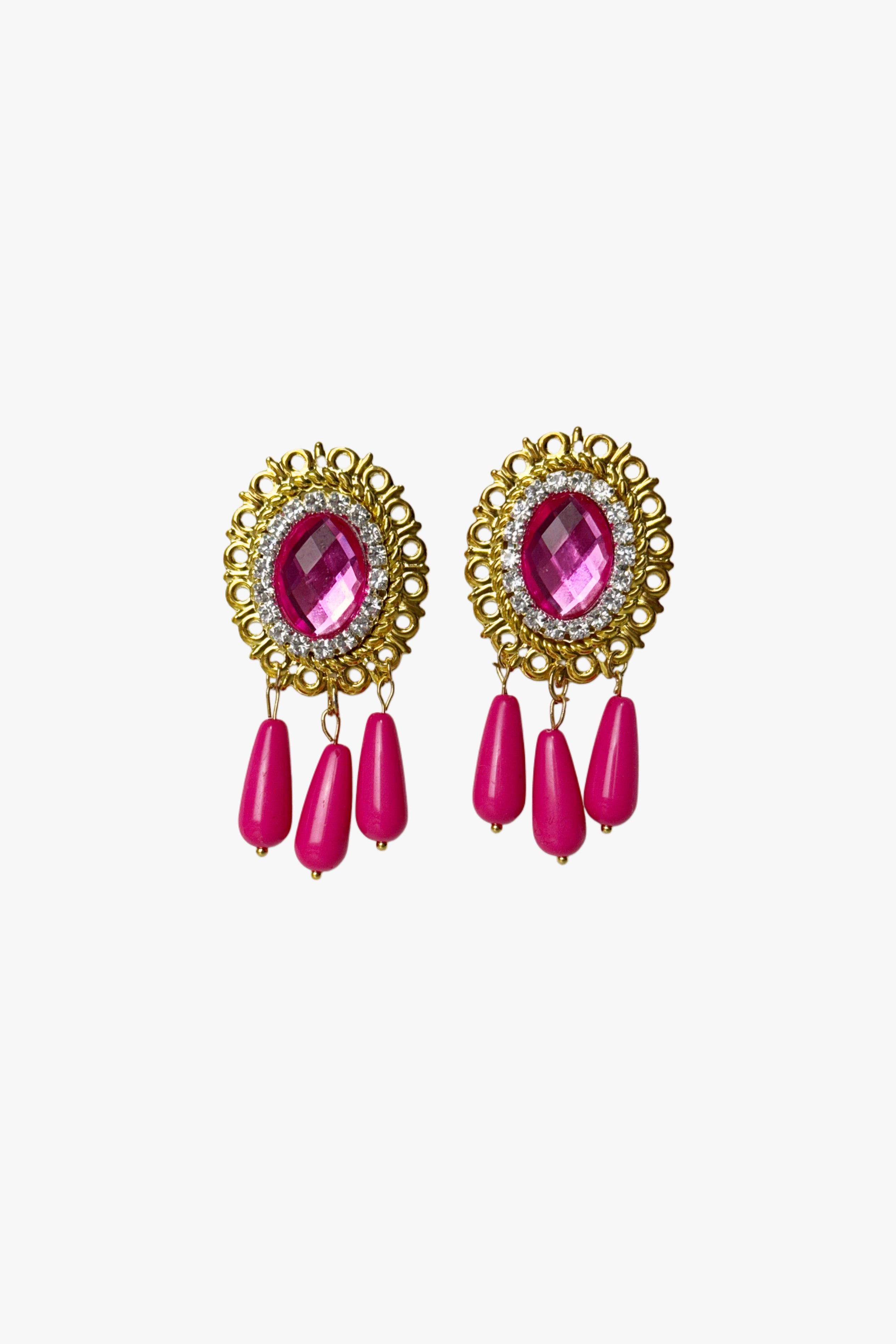 Pendiente lagrimitas fucsia