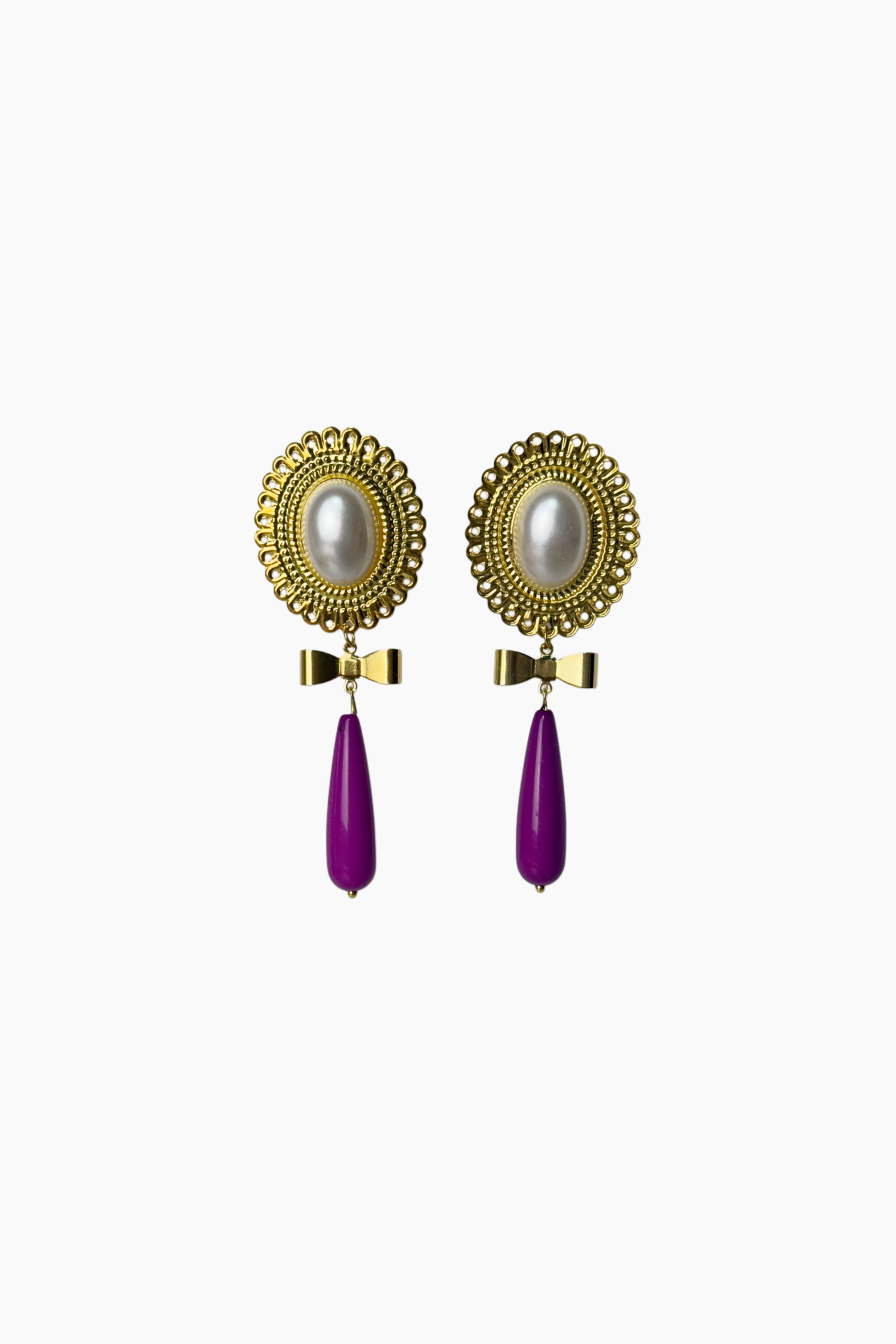 Pendiente lágrima larga buganvilla