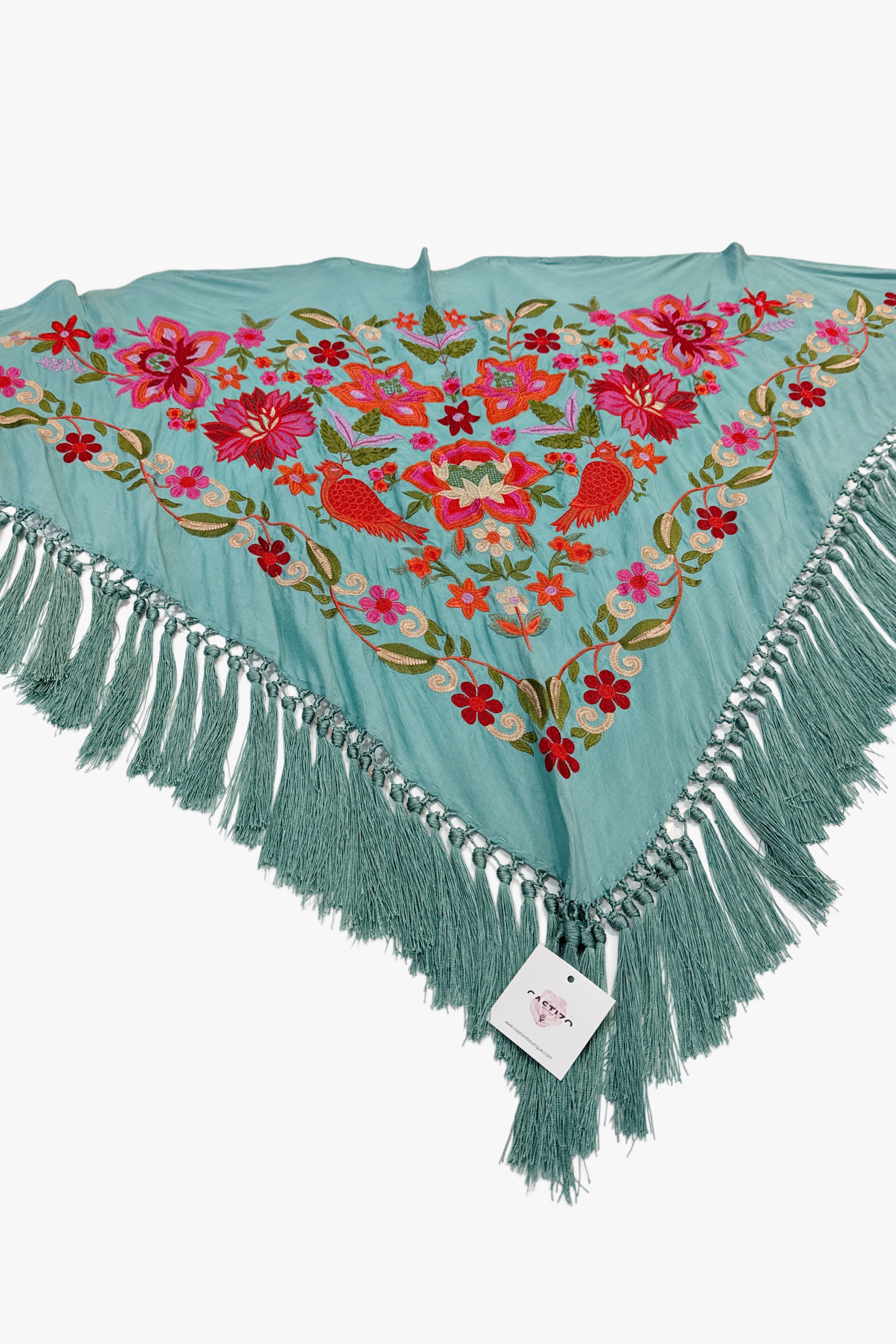 Mantoncillo seda azul jabonoso