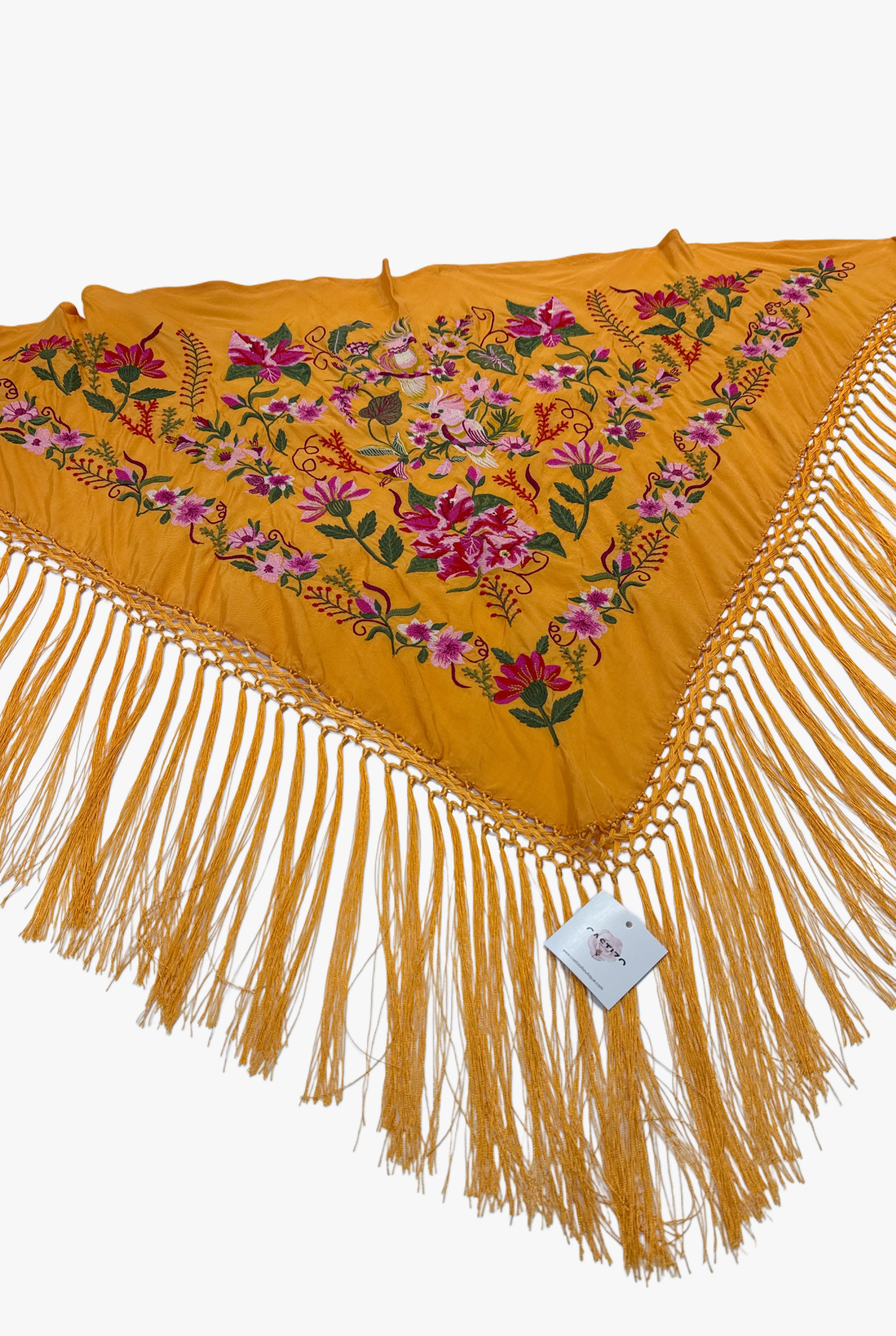 Mantoncillo seda azafrán