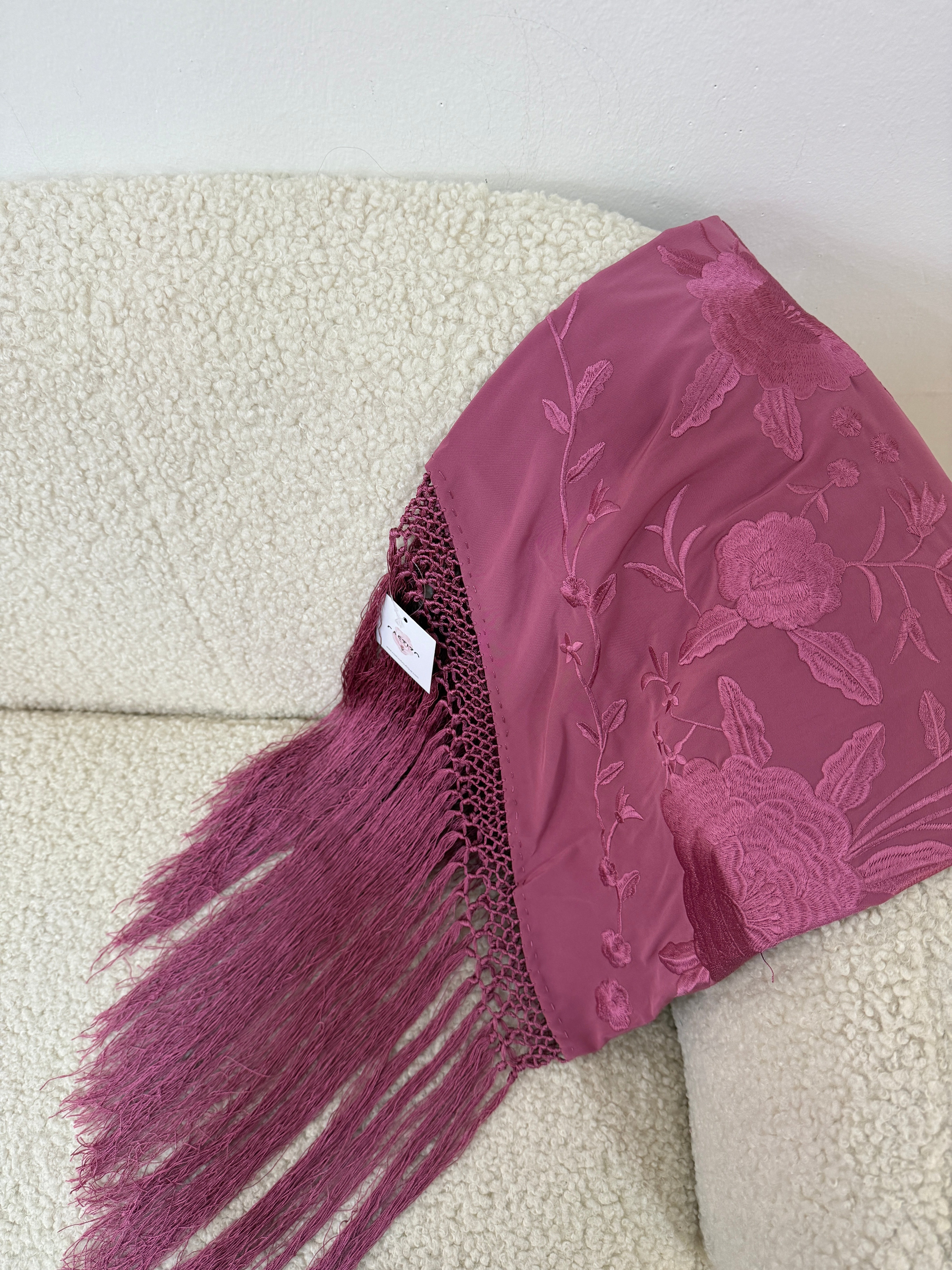 Mantoncillo monocolor rosa empolvado