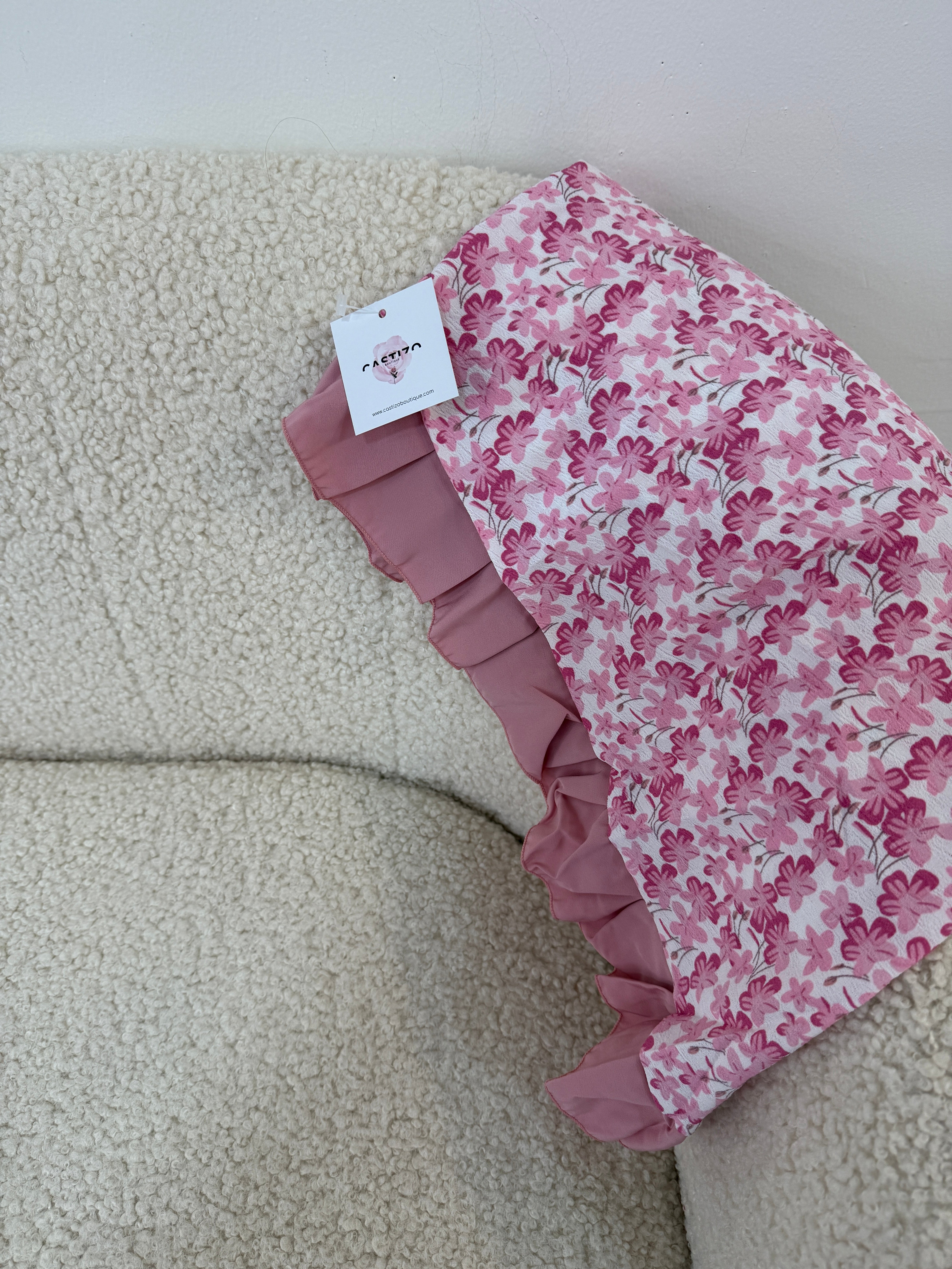 Pañoleta flores rositas