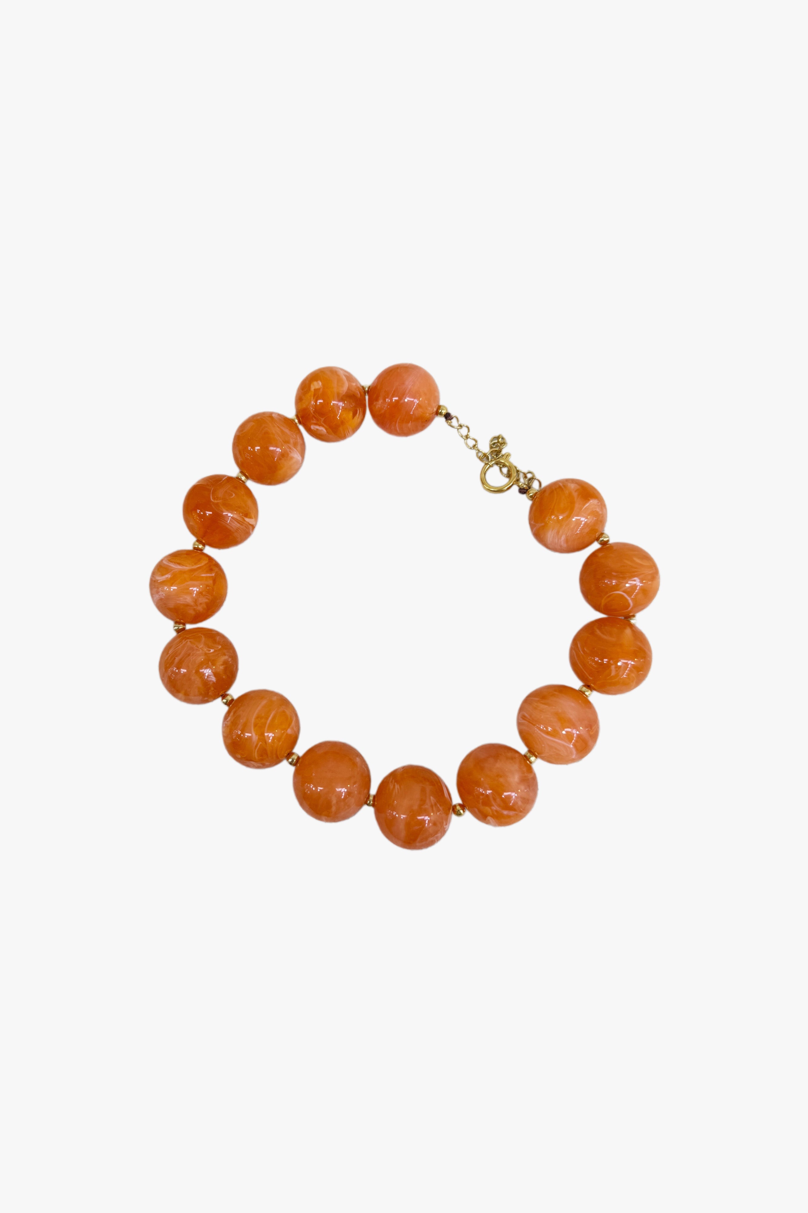 Collar bolas aqua naranja