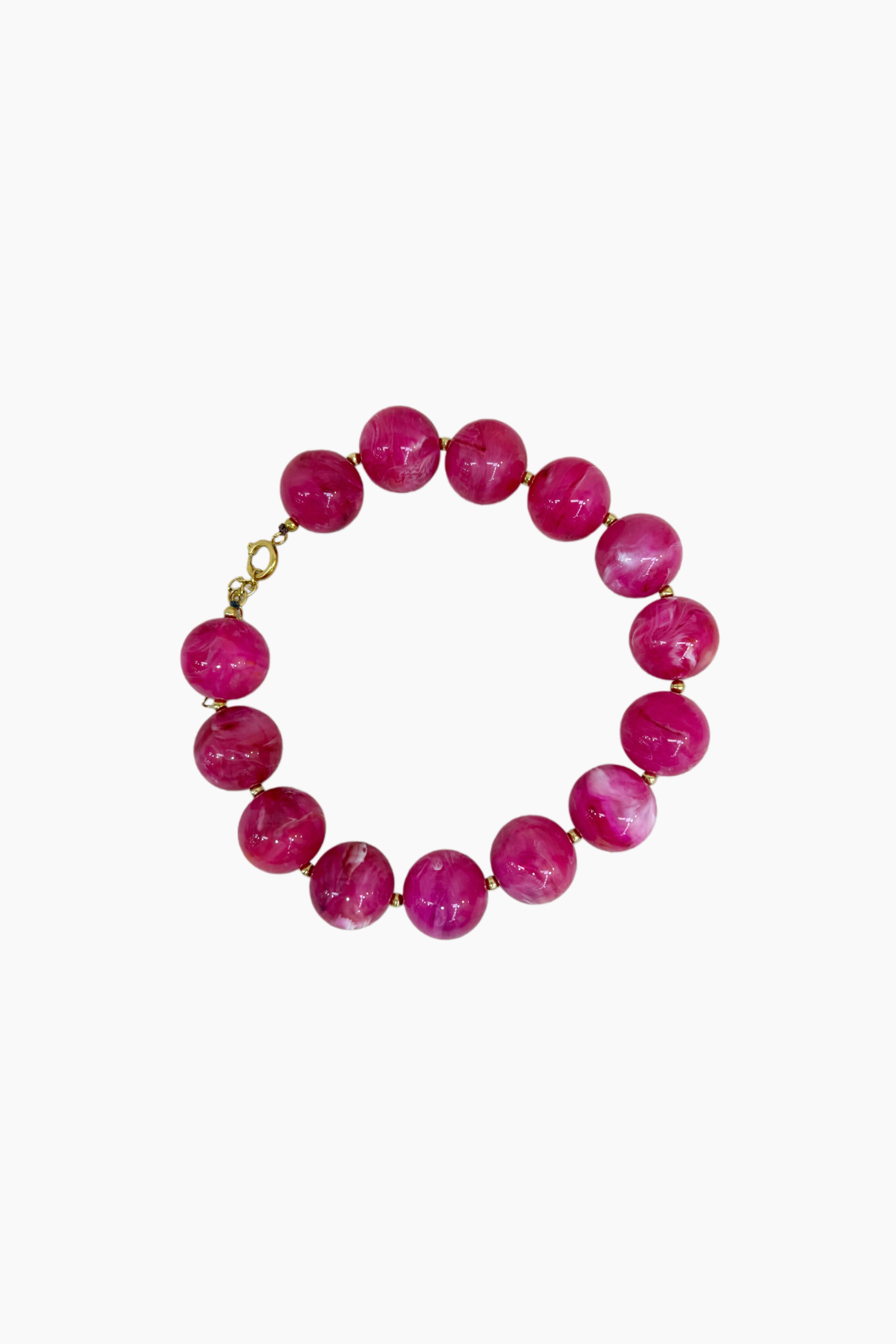 Collar bolas aqua fucsia