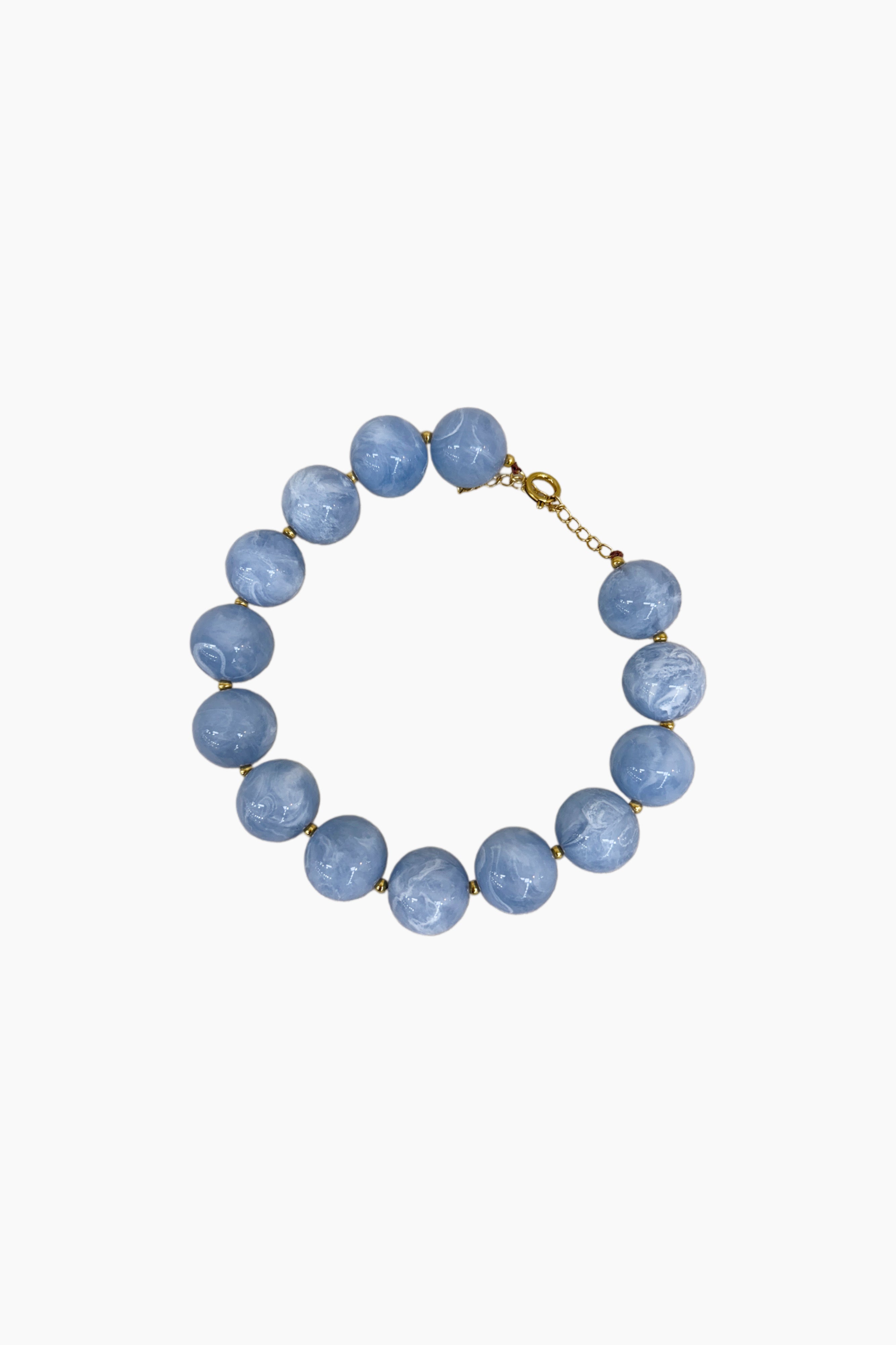 Collar bolas aqua celeste