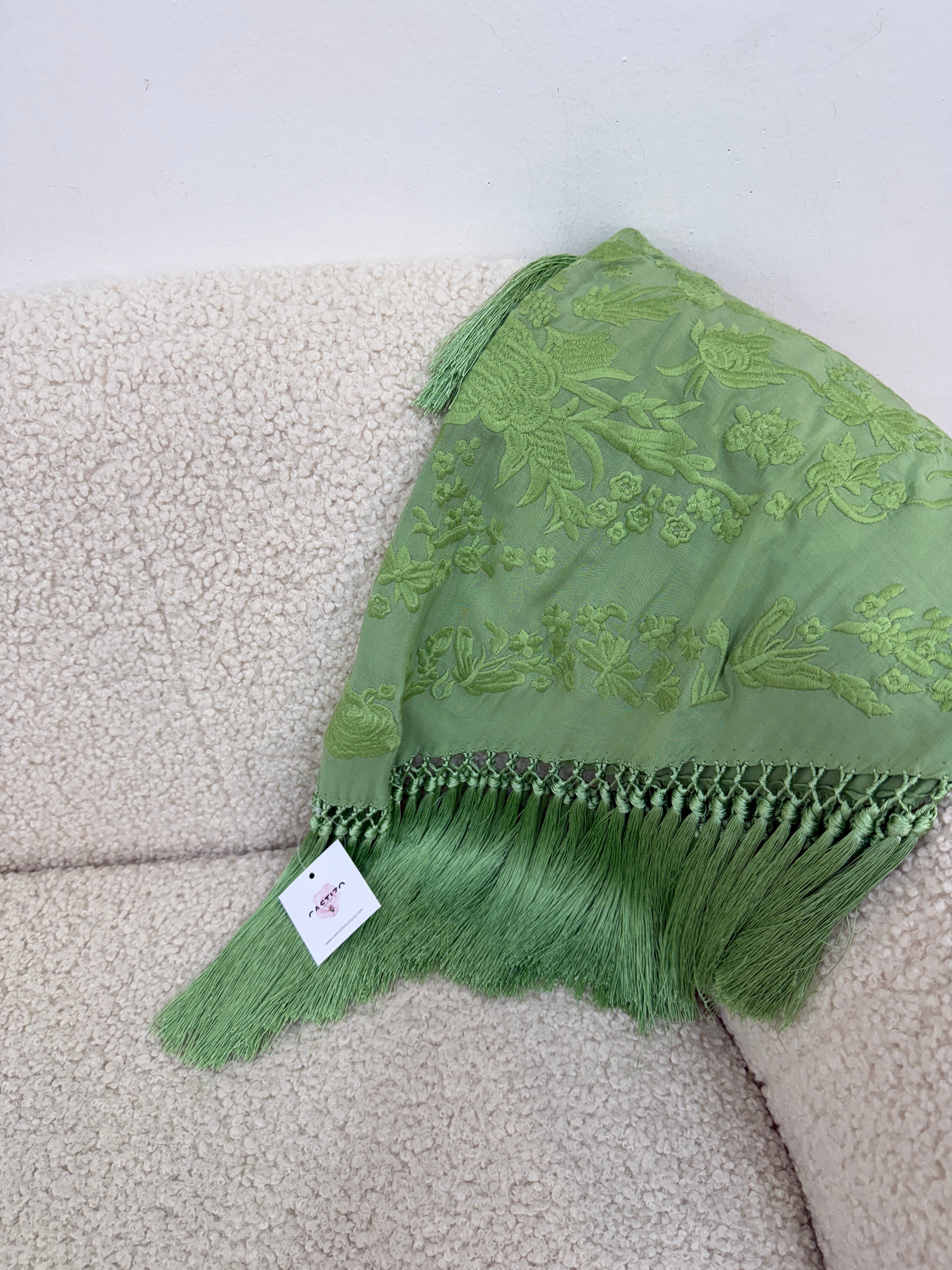 Mantoncillo verde manzana monocolor