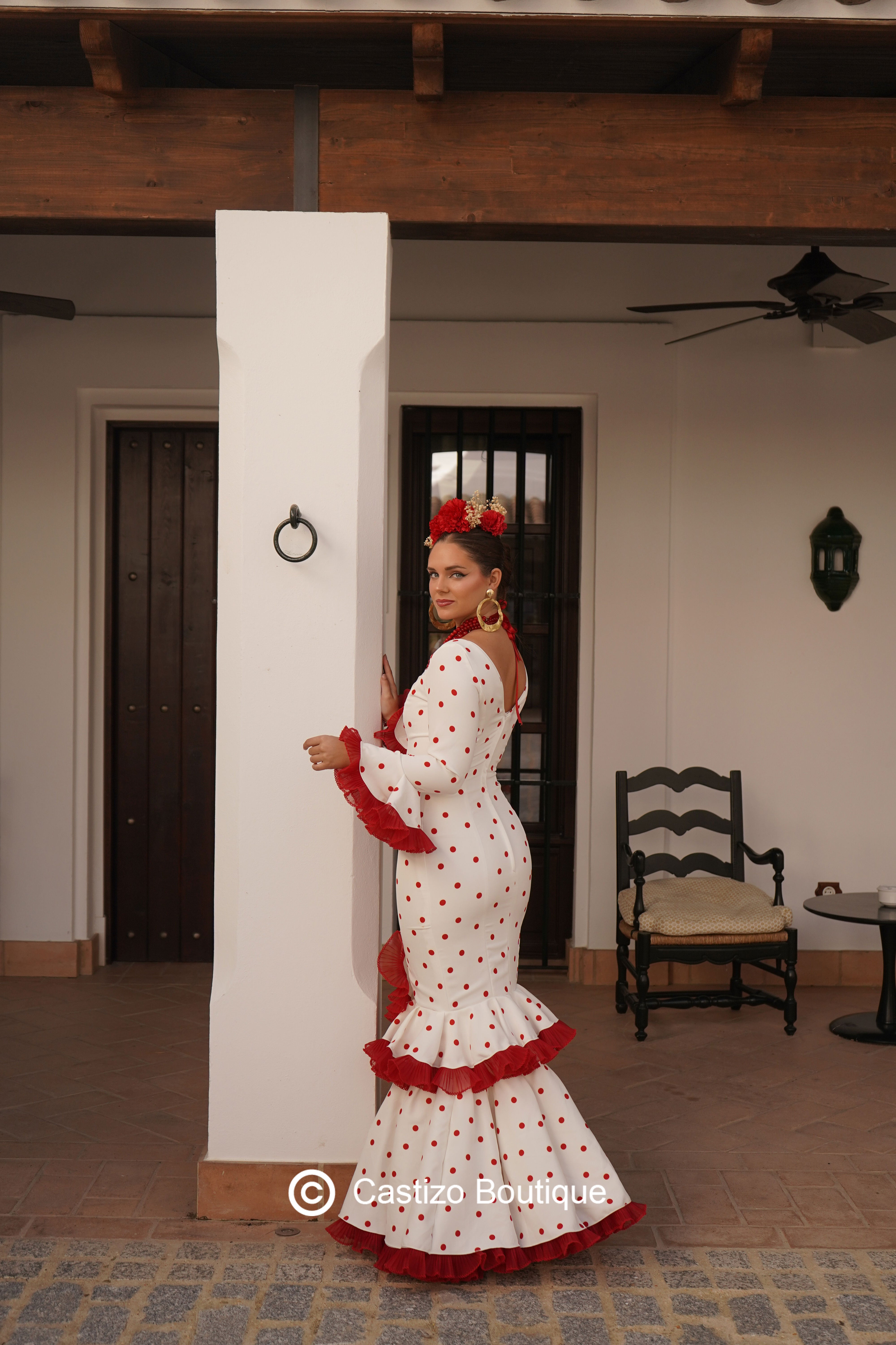 Traje Ágata | Blanco y rojo