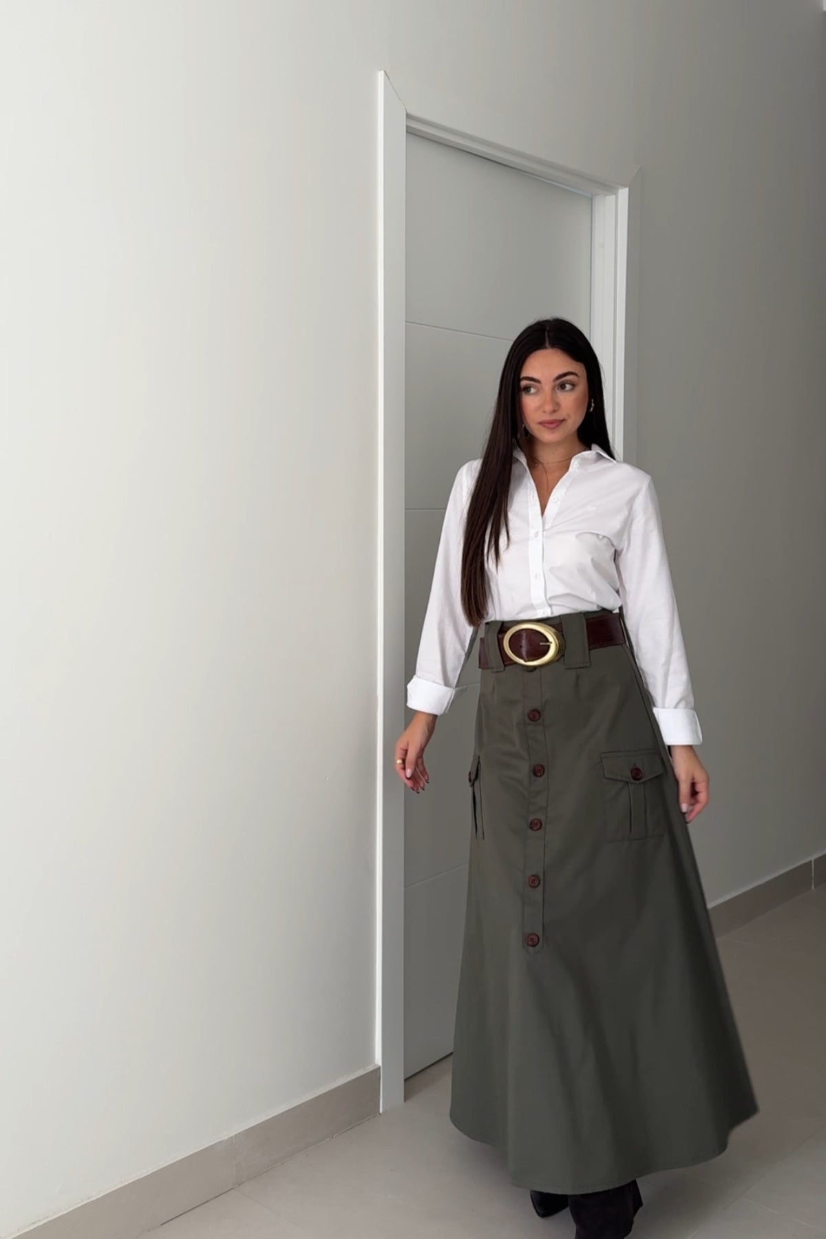 Falda Safari Kaki