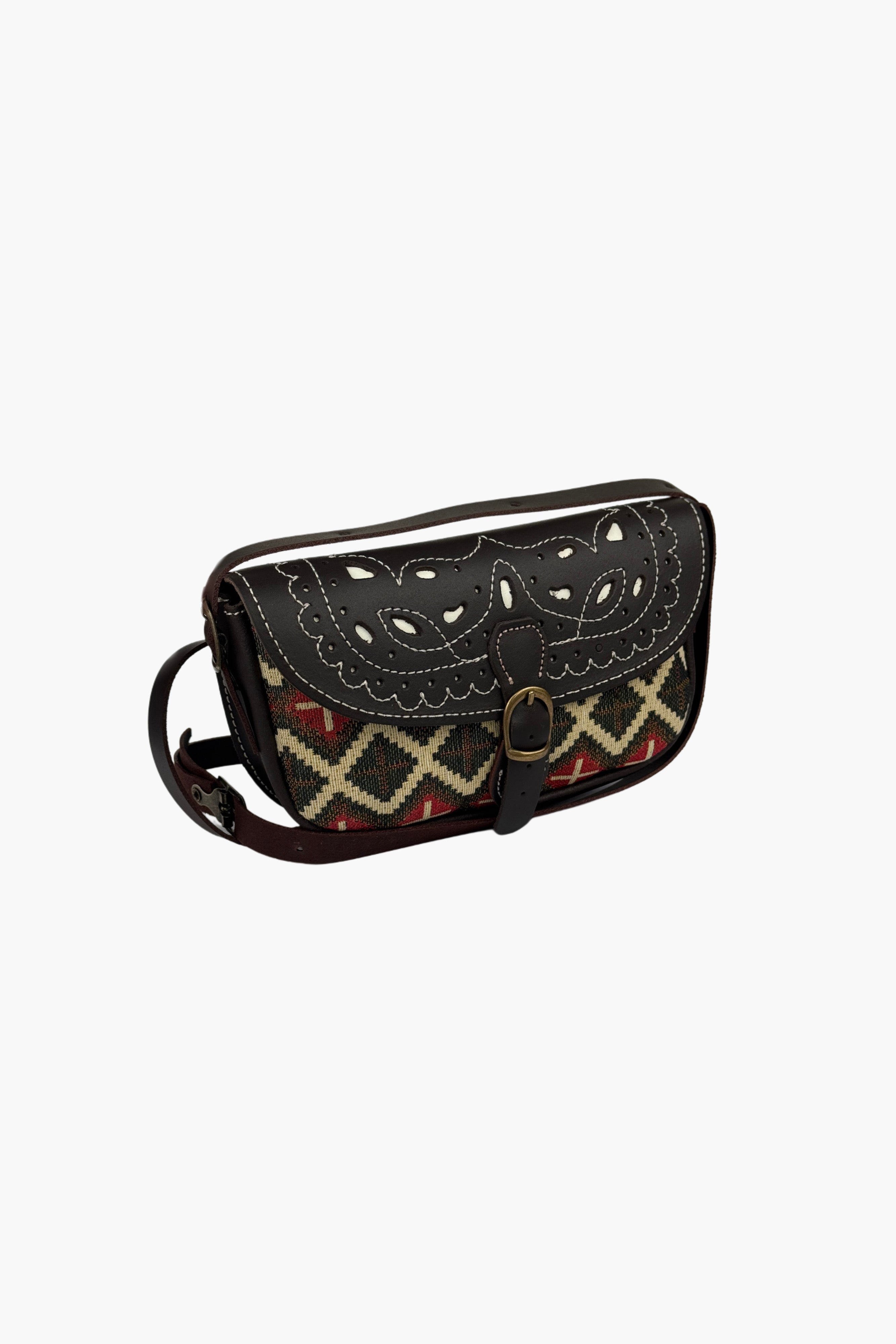 Bolso/riñonera étnico rombo chocolate