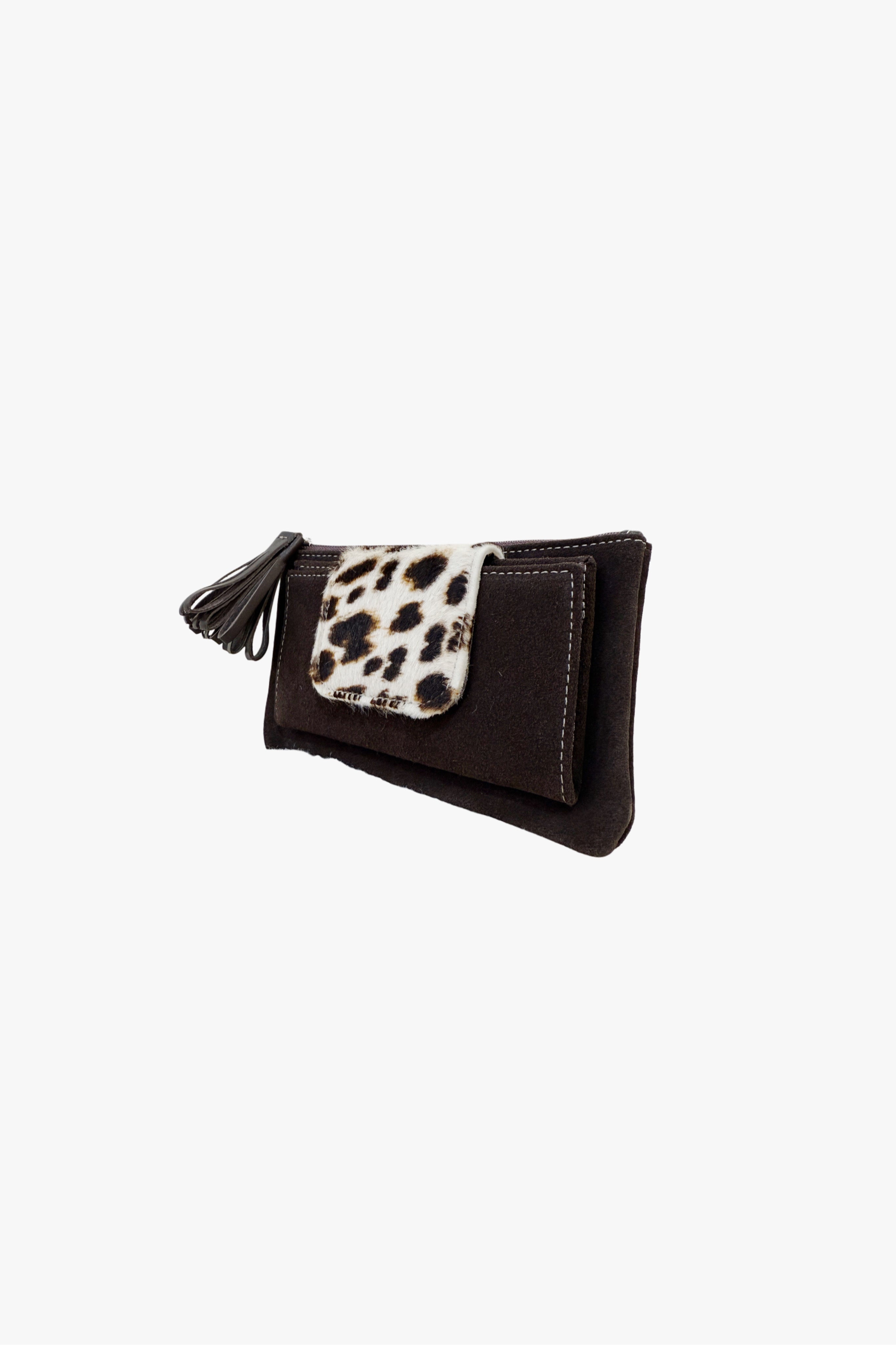 Cartera chocolate animal print (Mujer)