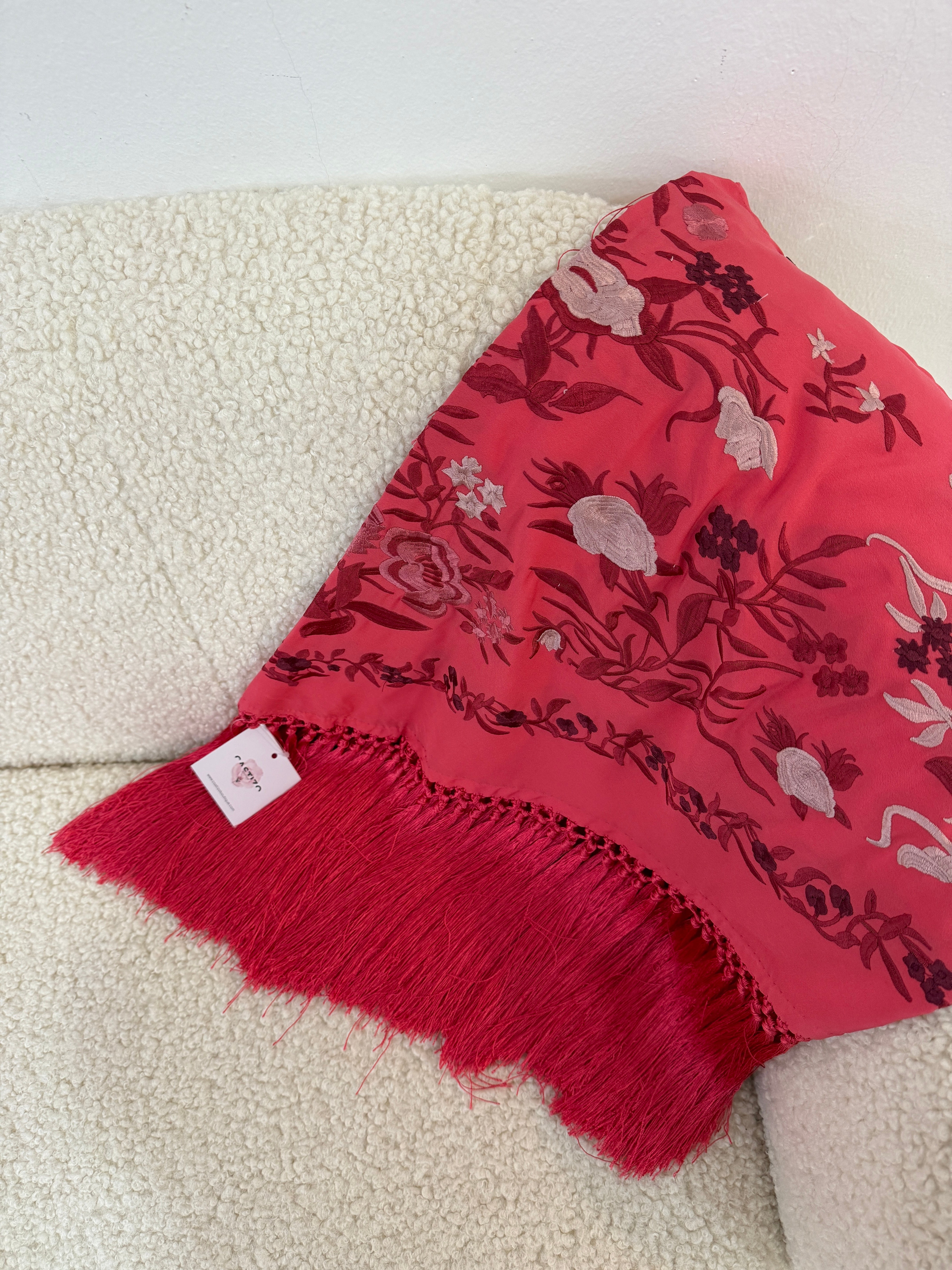 Mantoncillo vintage coral