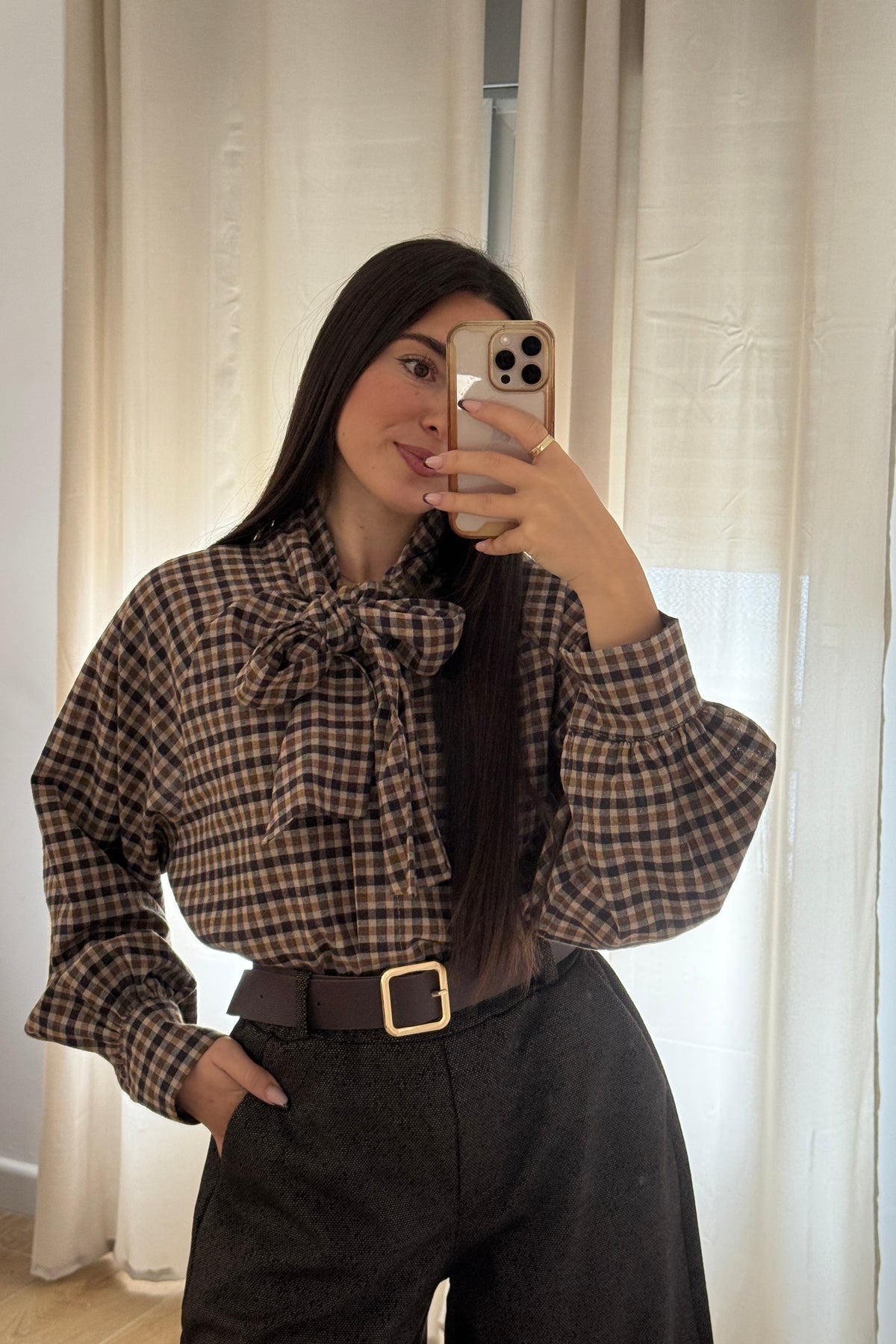 Camisa mini cuadros