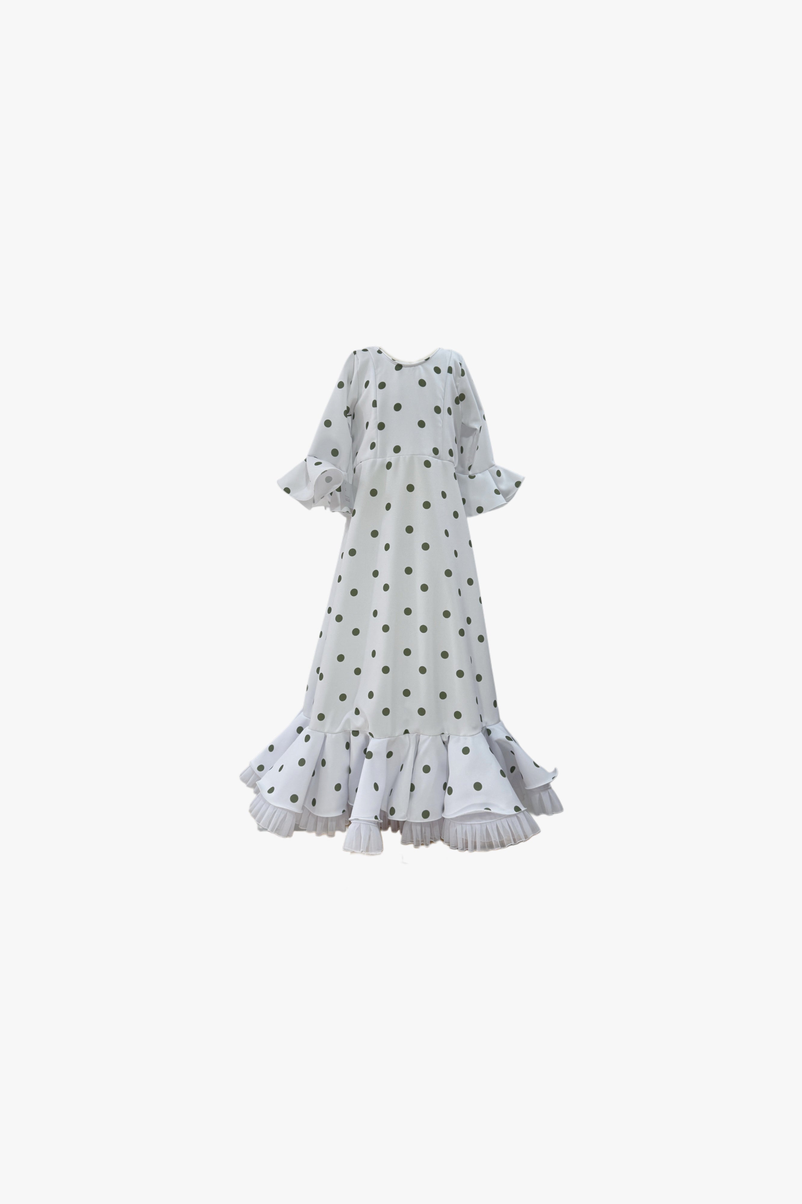 Bata Azahar niña lunar verde