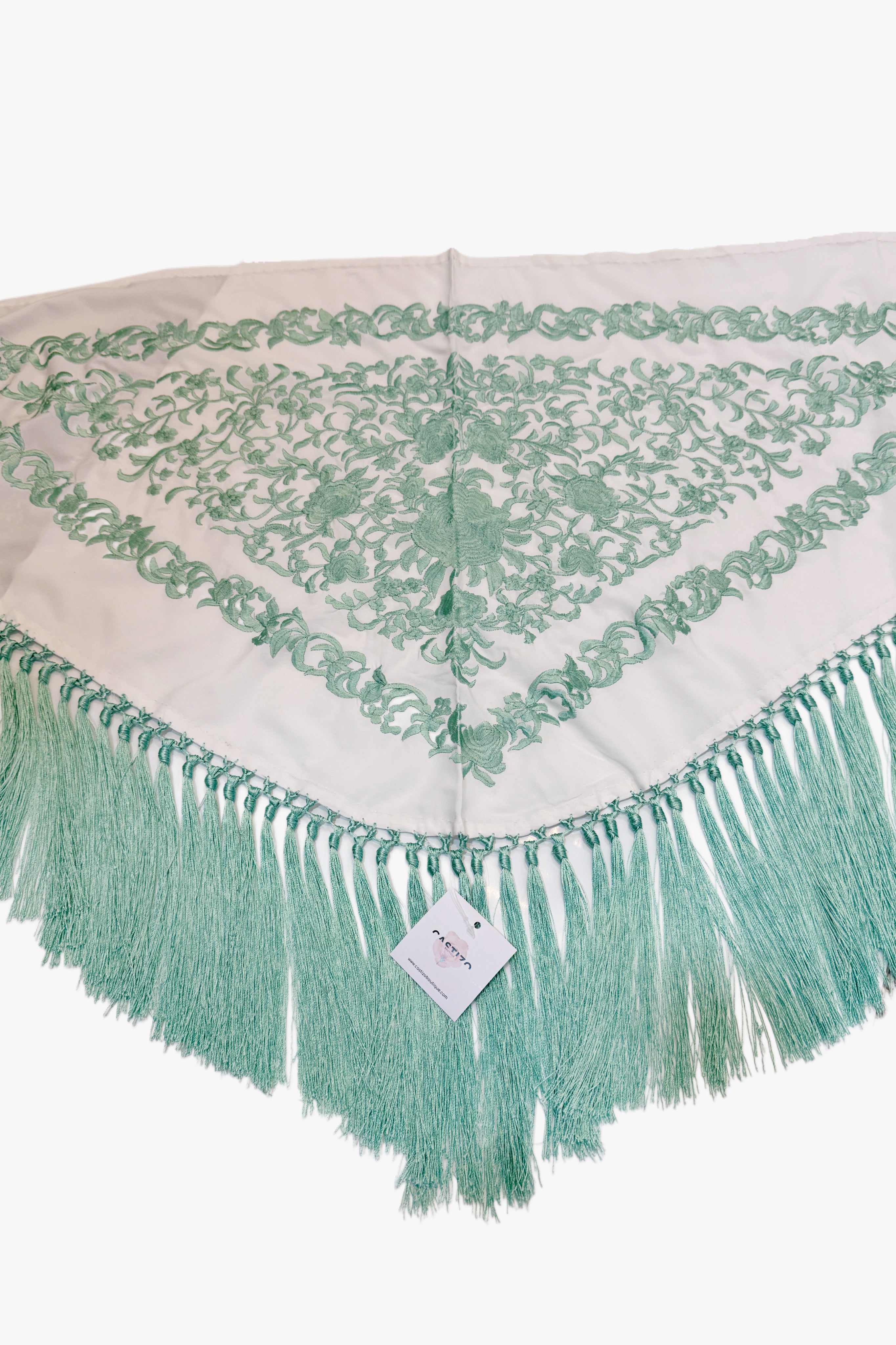 Mantoncillo dúo blanco y verde agua