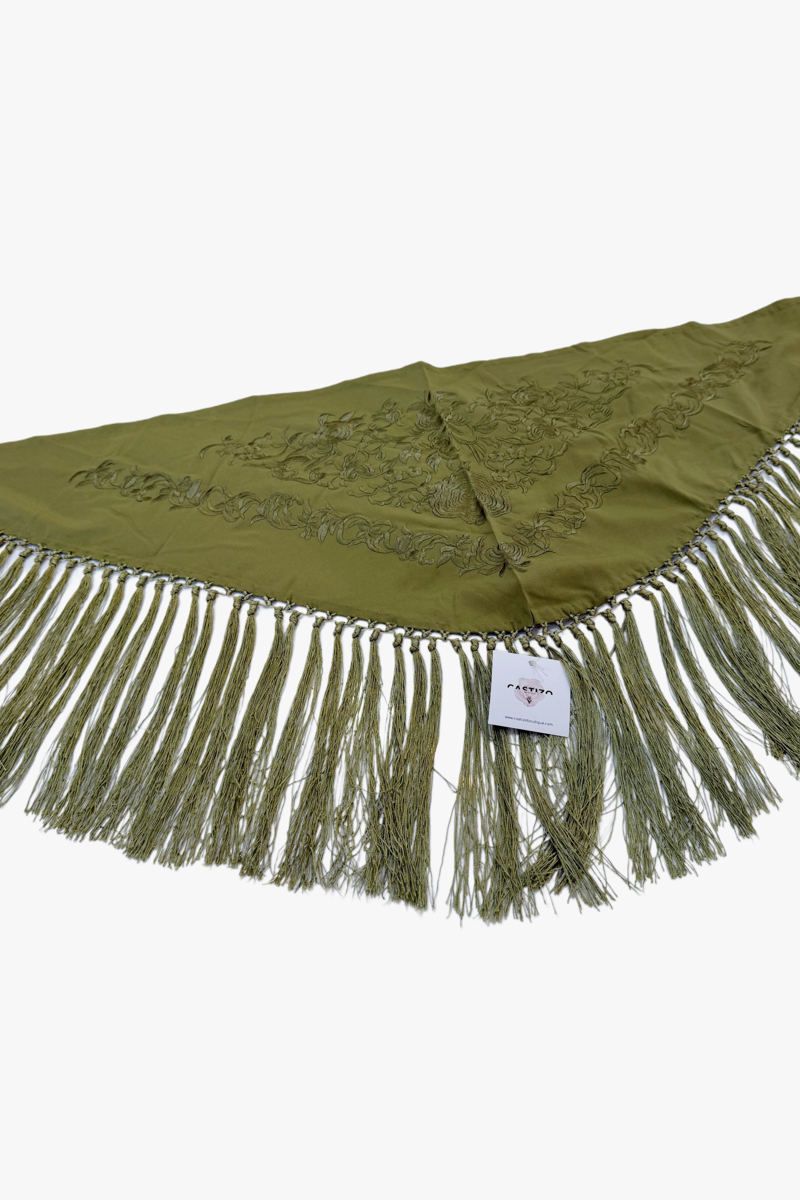 Mantoncillo Verde Cacería | Niña Monocolor