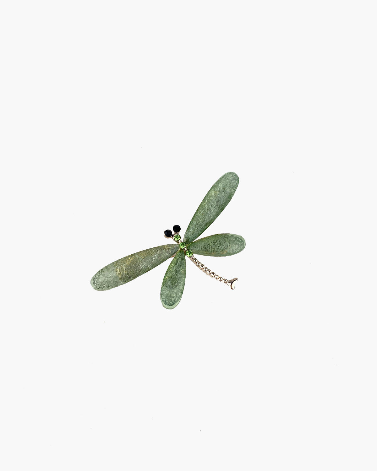 Broche libélula verde