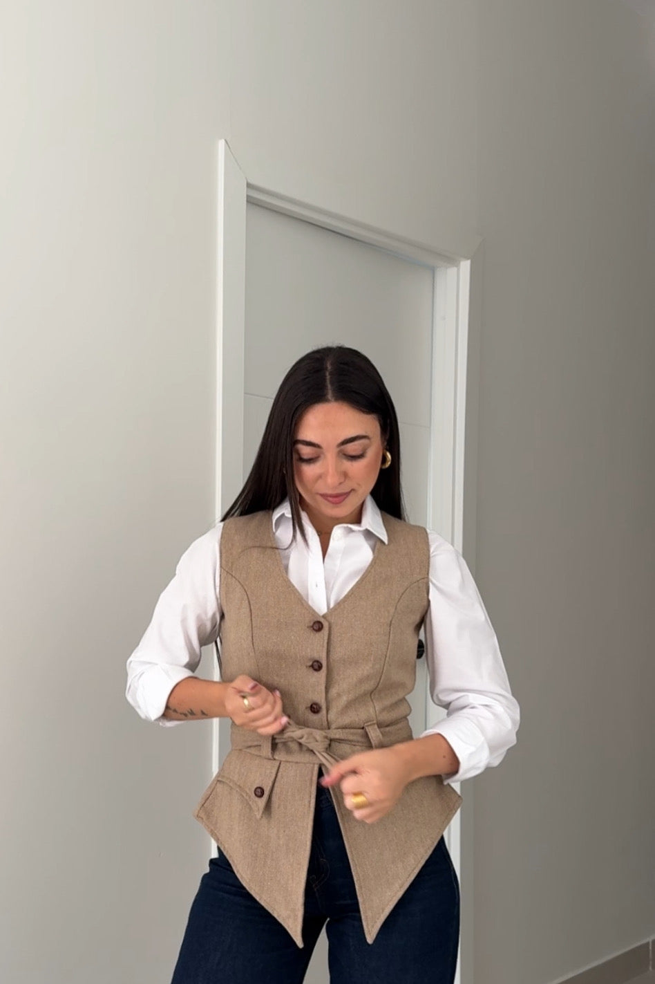 Chalequillo Espiga Beige