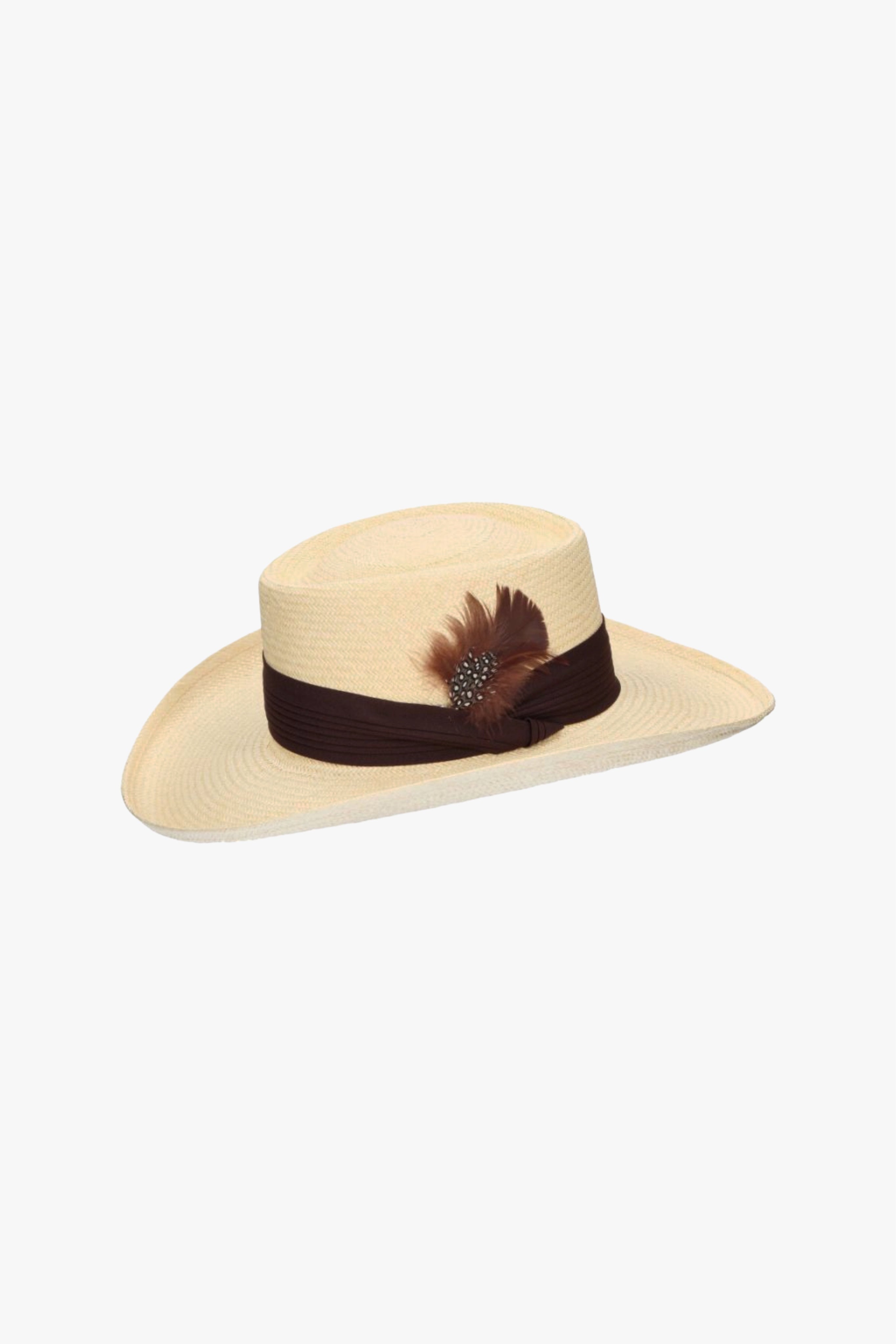 Sombrero gambler pluma natural