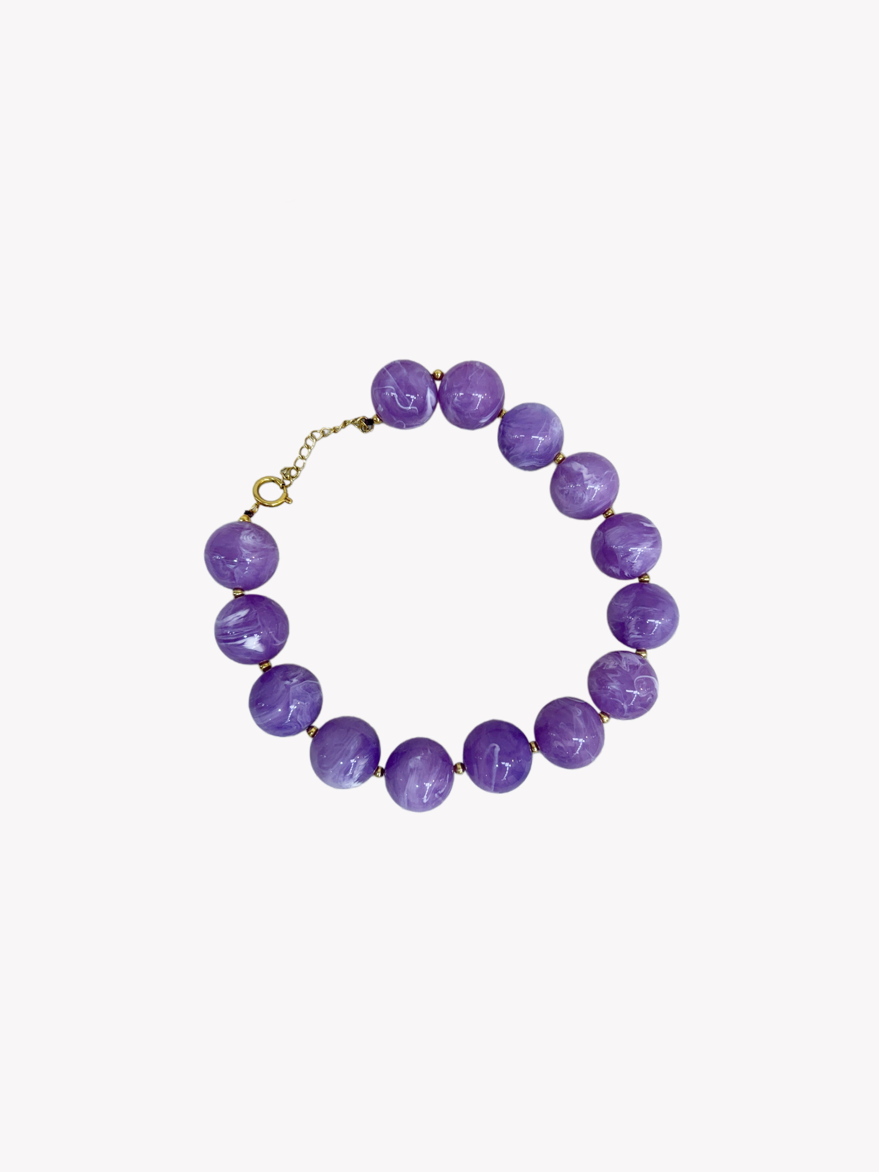 Collar bolas aqua malva