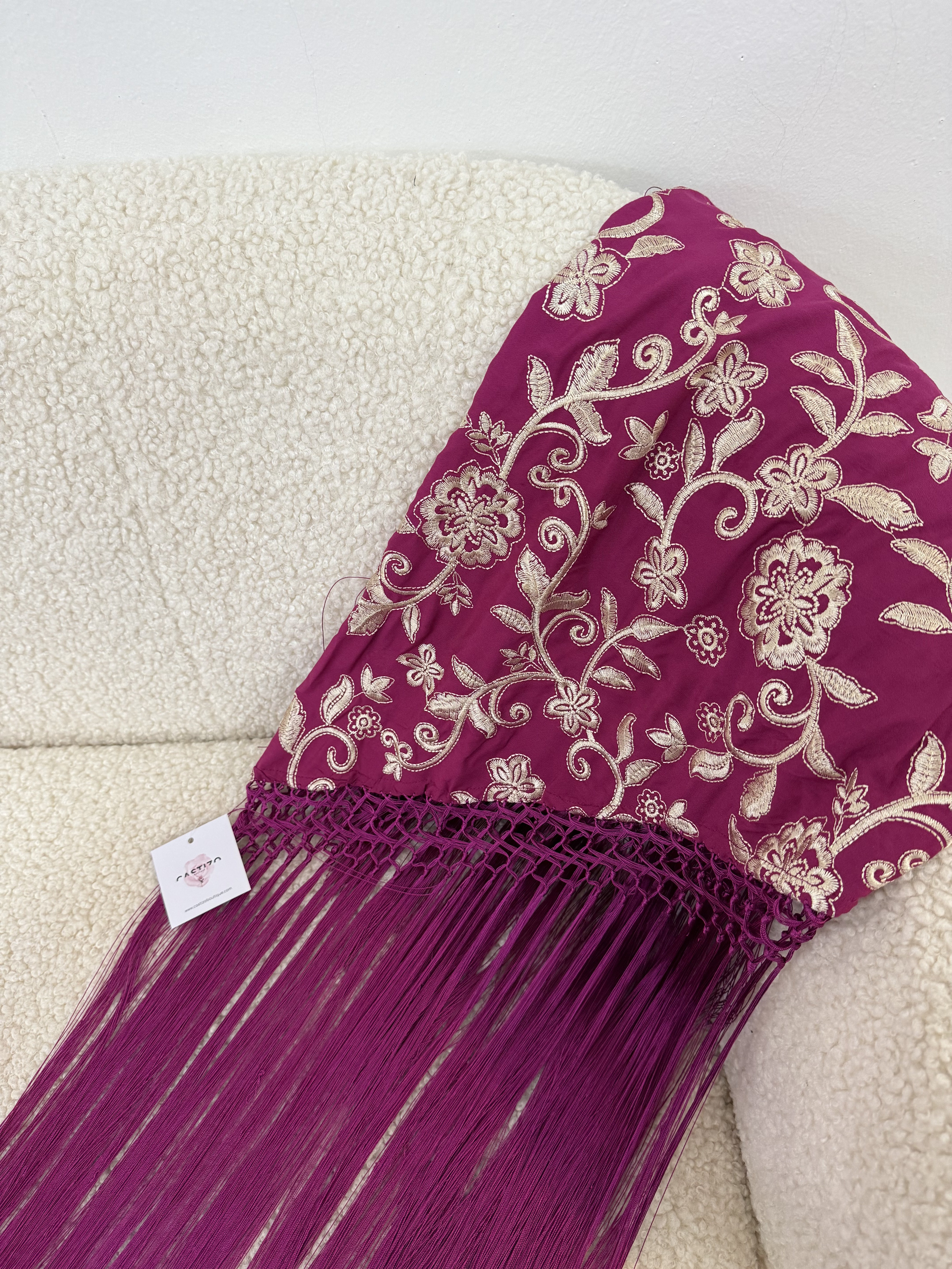 Mantoncillo pétalos buganvilla y dorado